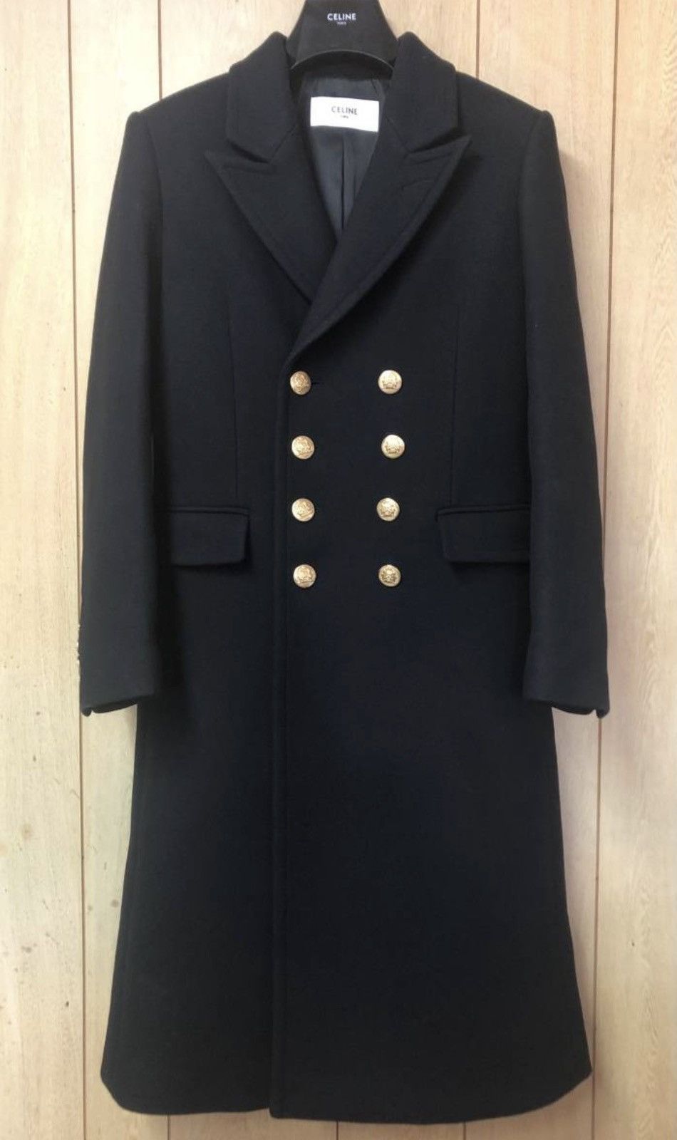 Celine Celine 20FW gold button double allure navy coat sz52 Size US L / EU 52-54 / 3 - 3 Thumbnail
