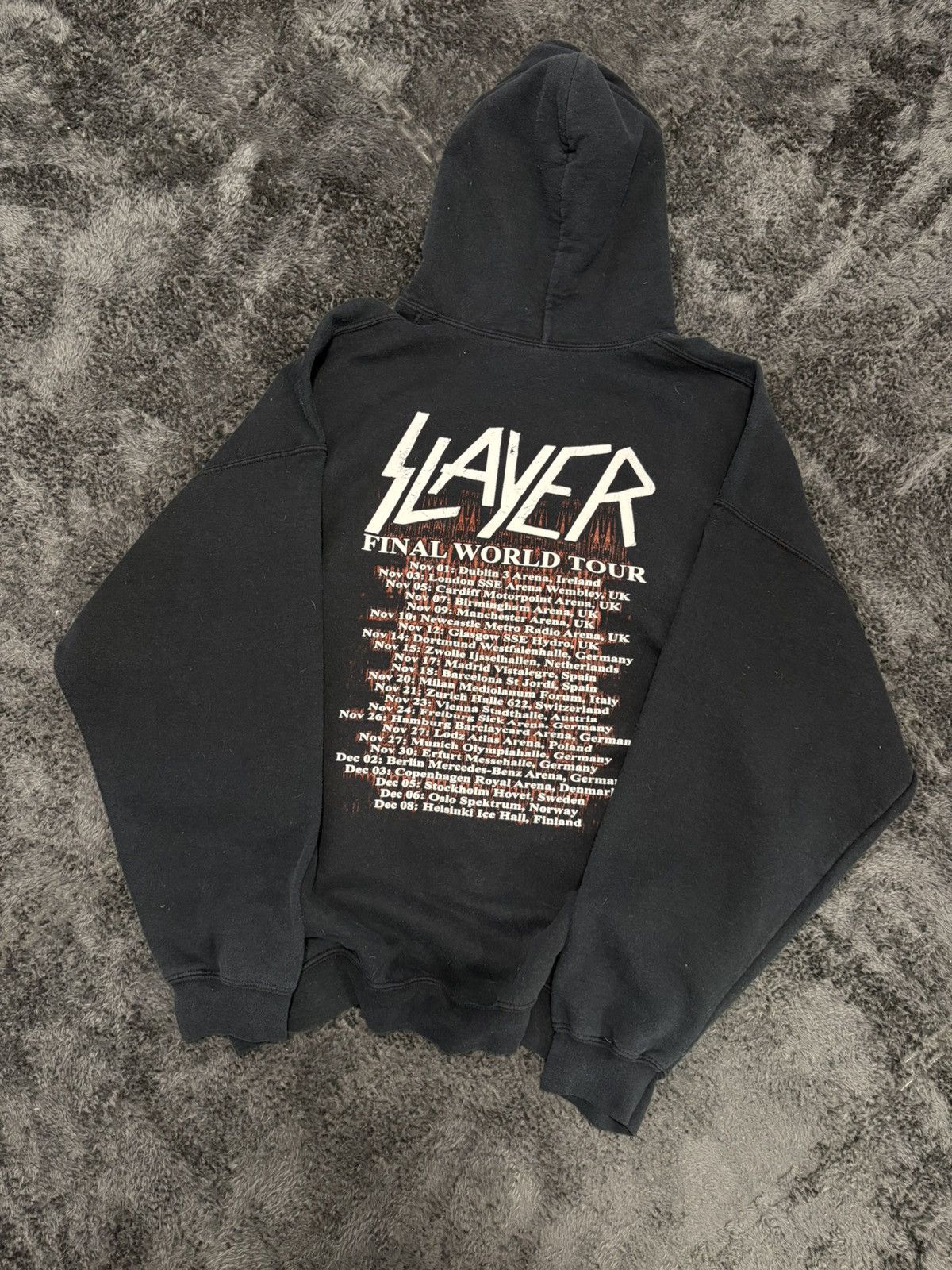 Band Tees Vintage 00s Slayer World Tour Big Logo Hoodie Size US XL / EU 56 / 4 - 2 Thumbnail