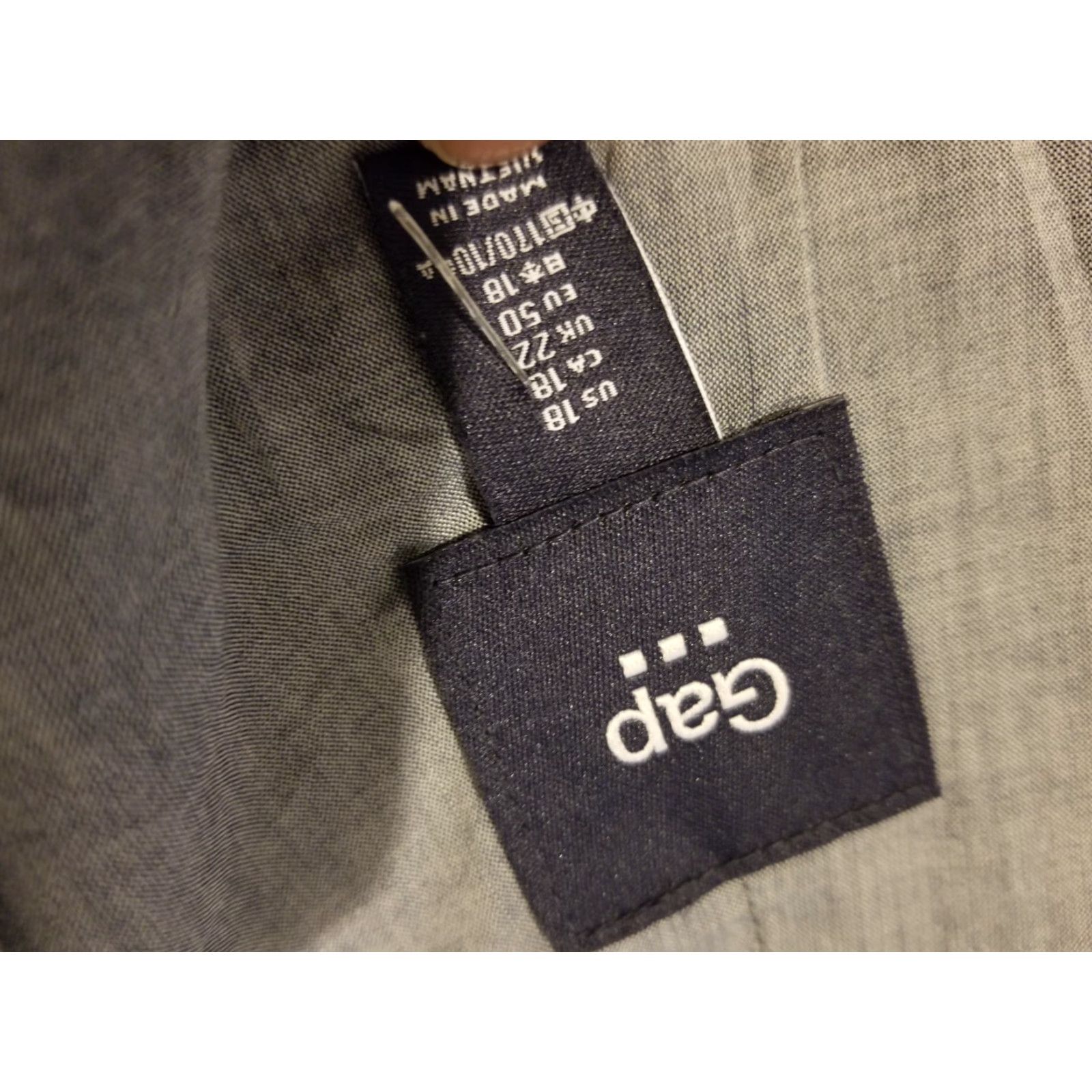 Gap Womens Gap Linen Jacket 18 White Gray Blazer - Gap 3-in-1 Linen Blazer Size 18 Women Gray White Jacket Size XXL / US 16-18 / IT 52-54 - 4 Thumbnail