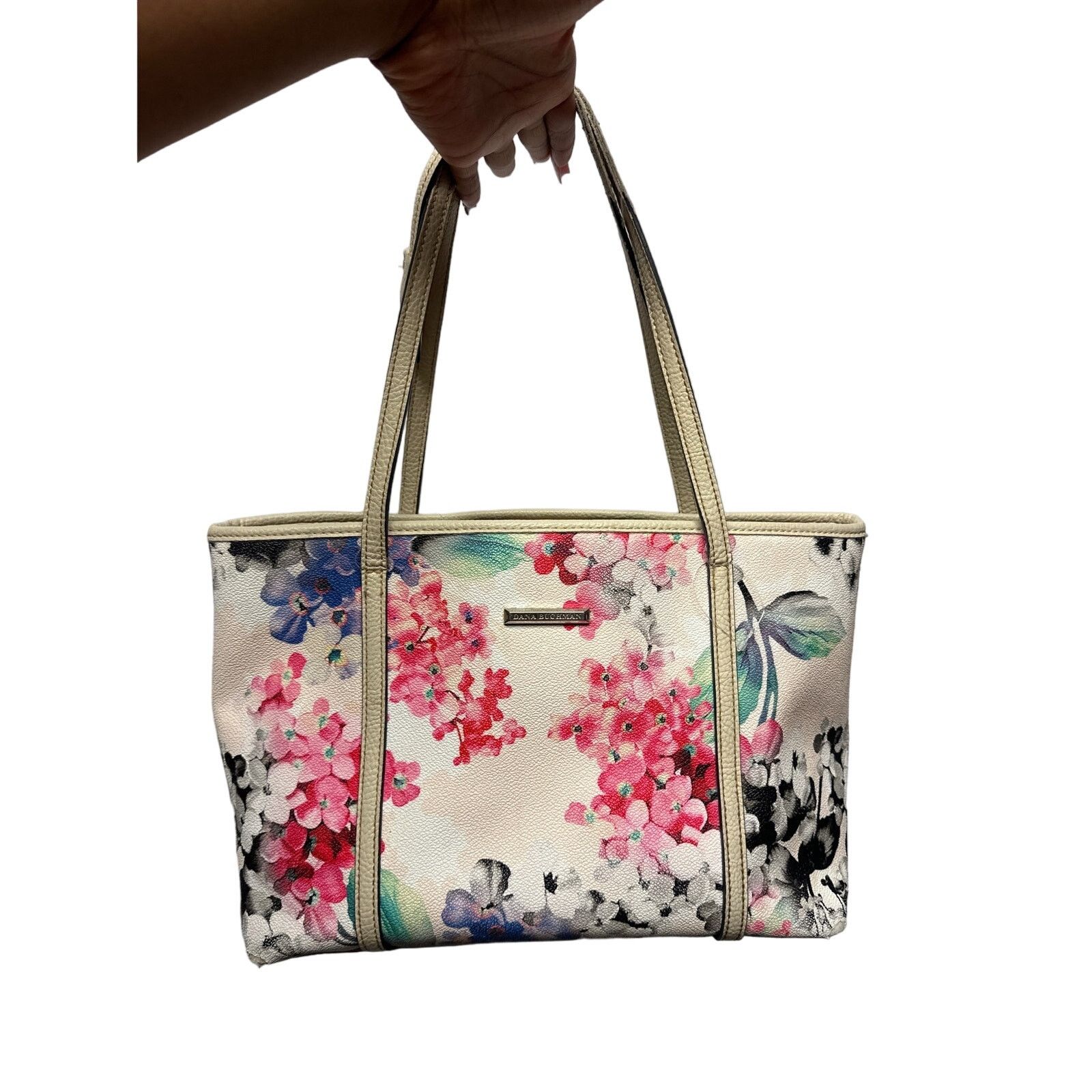 Other Dana Buchman Floral Print Tote Bag - Pink & White Size ONE SIZE - 2 Thumbnail