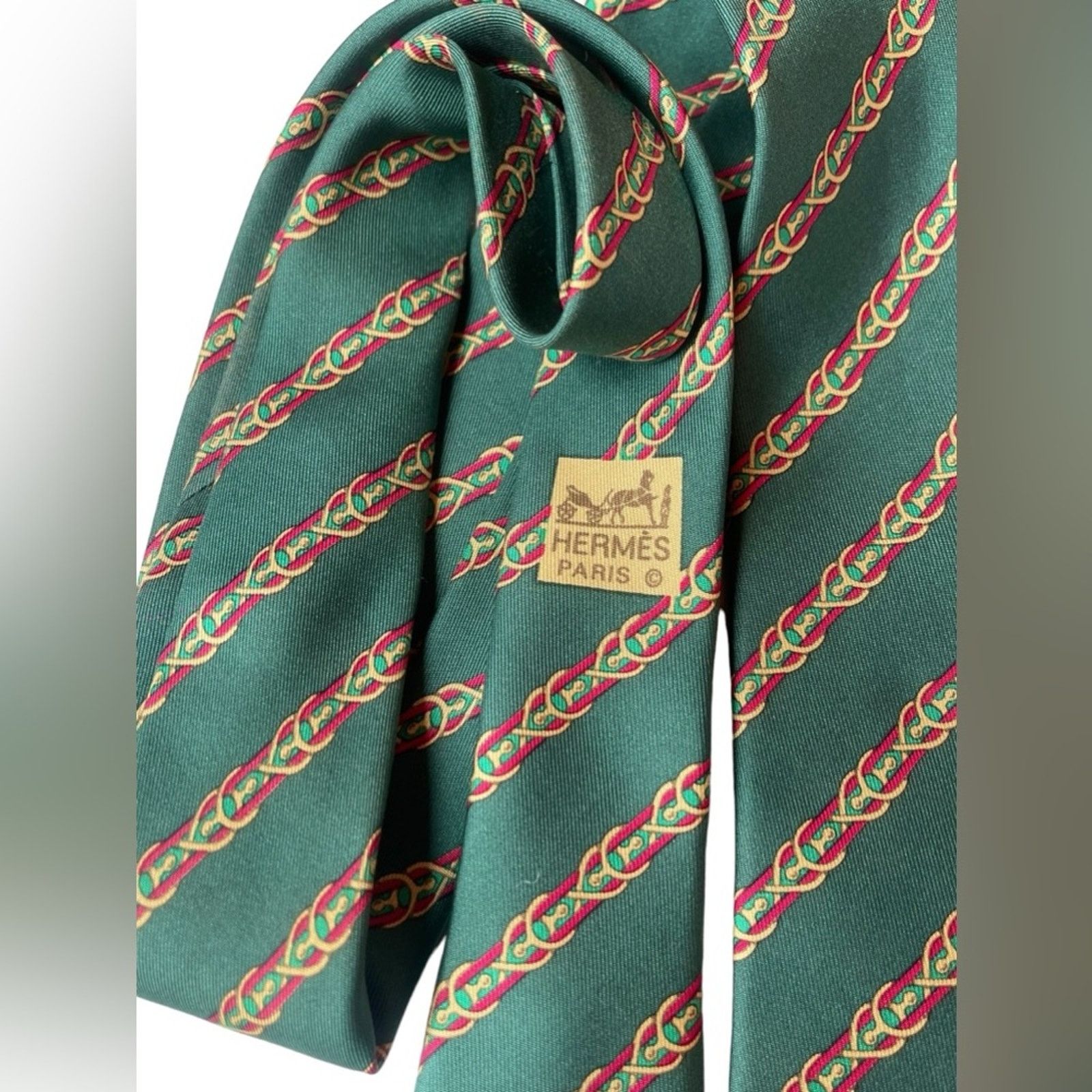 Hermes HERMÈS Silk Pattern Tie Size ONE SIZE - 6 Thumbnail