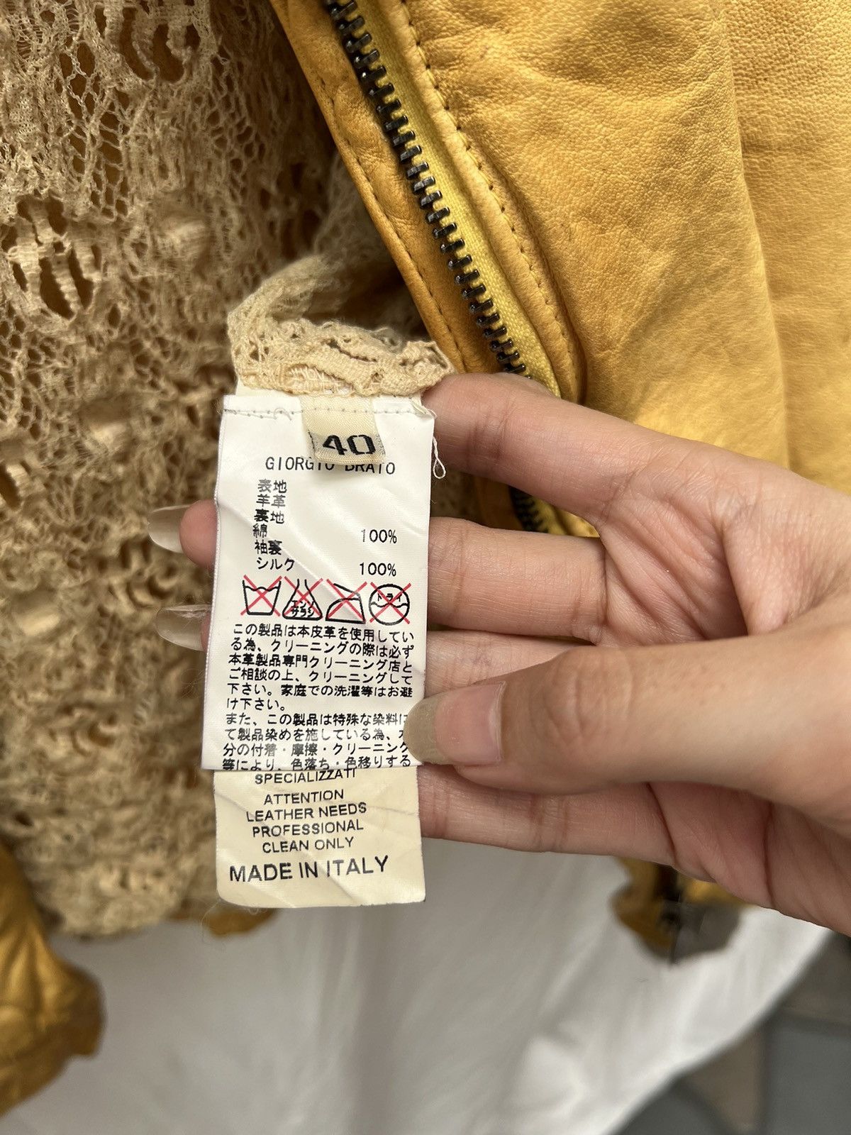 Giorgio Brato Giorgio Brato yellow leather vintage jacket Size US XXS / EU 40 - 10 Thumbnail