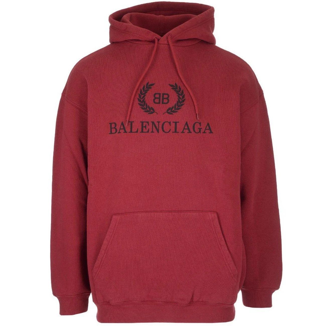 image of Balenciaga Bb Crest Wreath Logo Hoodie (Xs) in Red, Men's