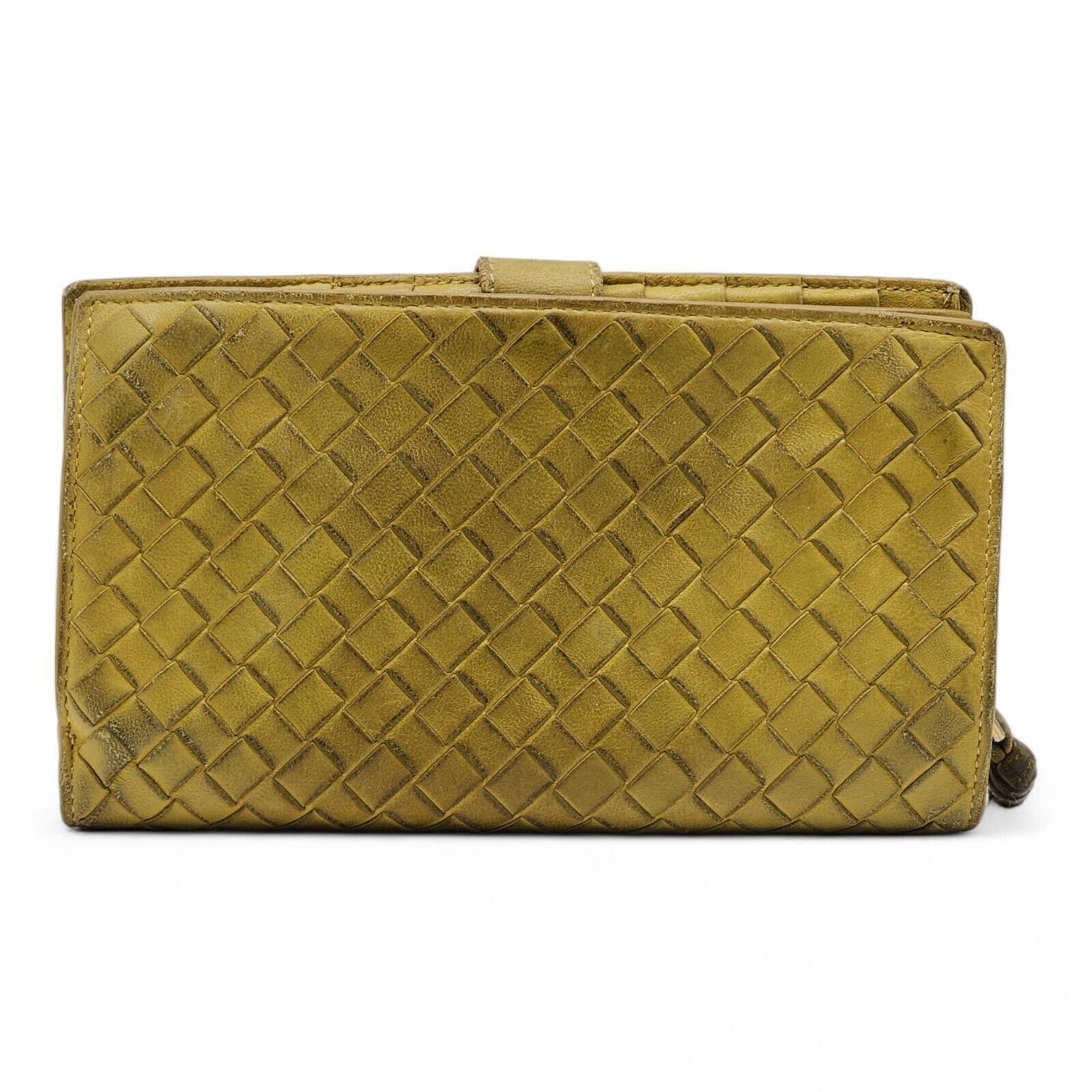 Bottega Veneta Intrecciato Woven Leather Continental Wallet Yellow Size ONE SIZE - 2 Thumbnail