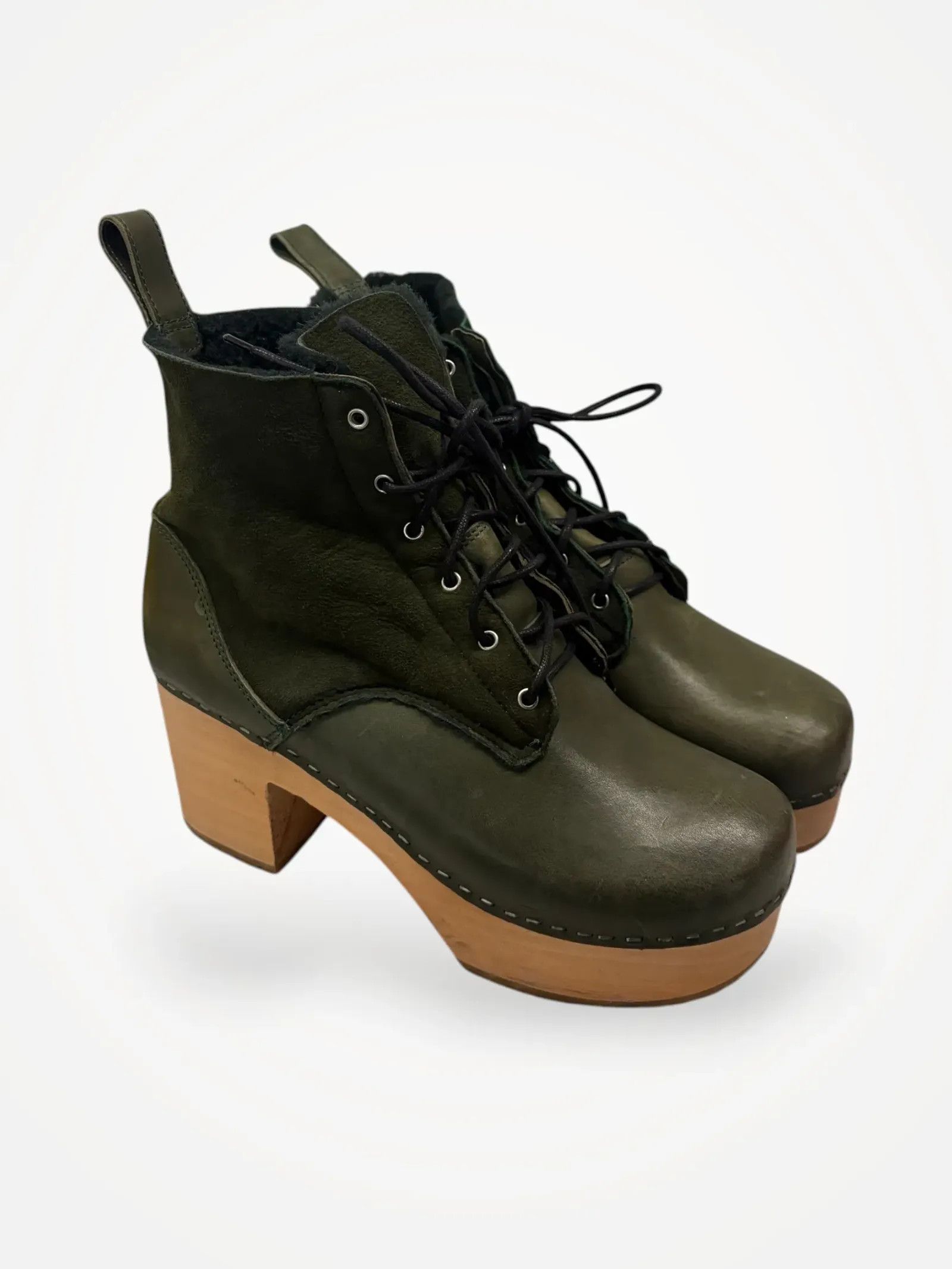 Swedish Hasbeens Swedish Hasbeens Hippe Lace Up Heels Size US 9 / IT 39 - 1 Thumbnail