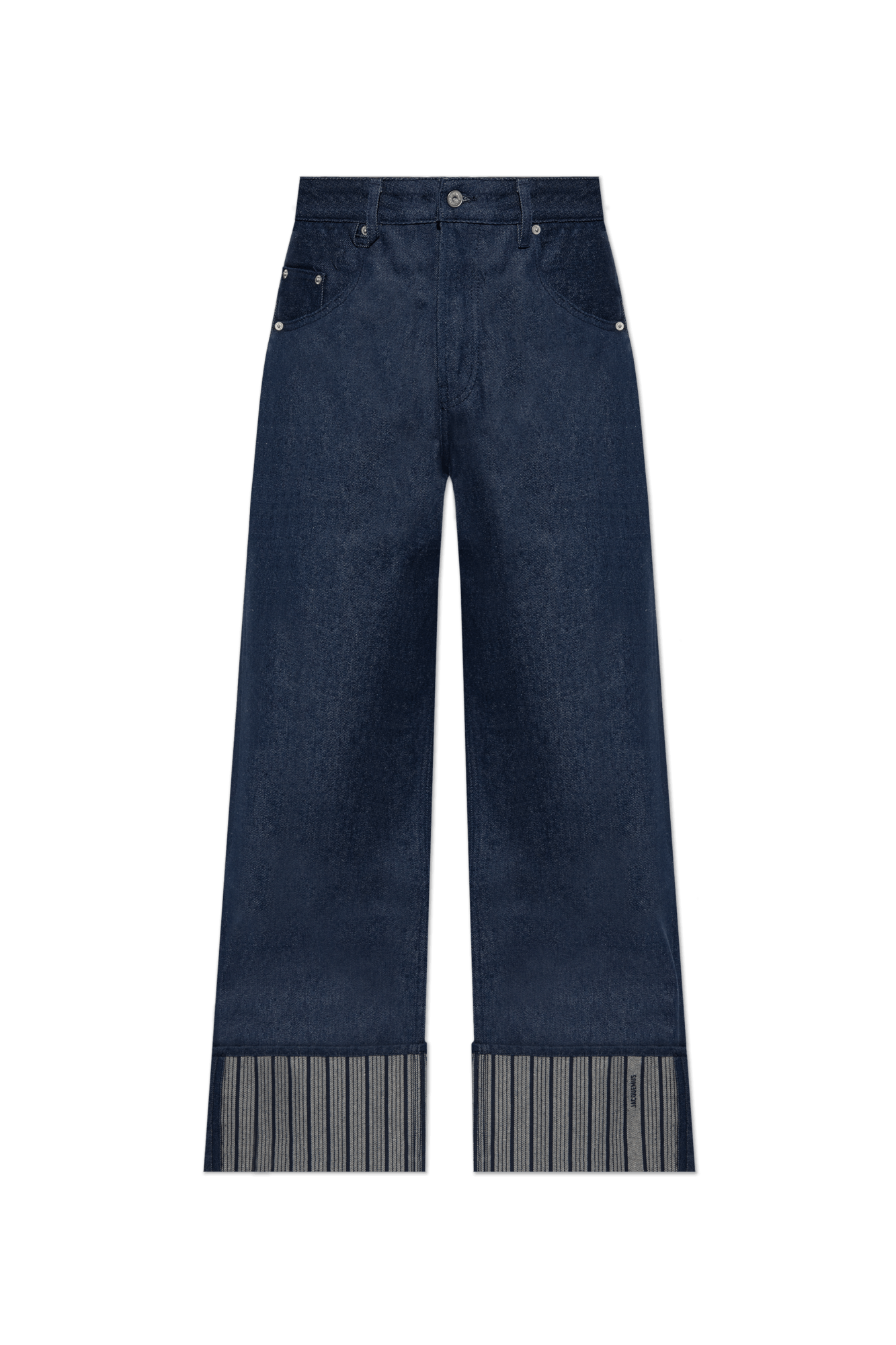 Jacquemus o1s22i1n1024 Maxi Cuff Baggy Jeans in Blue Size US 33 - 1 Thumbnail