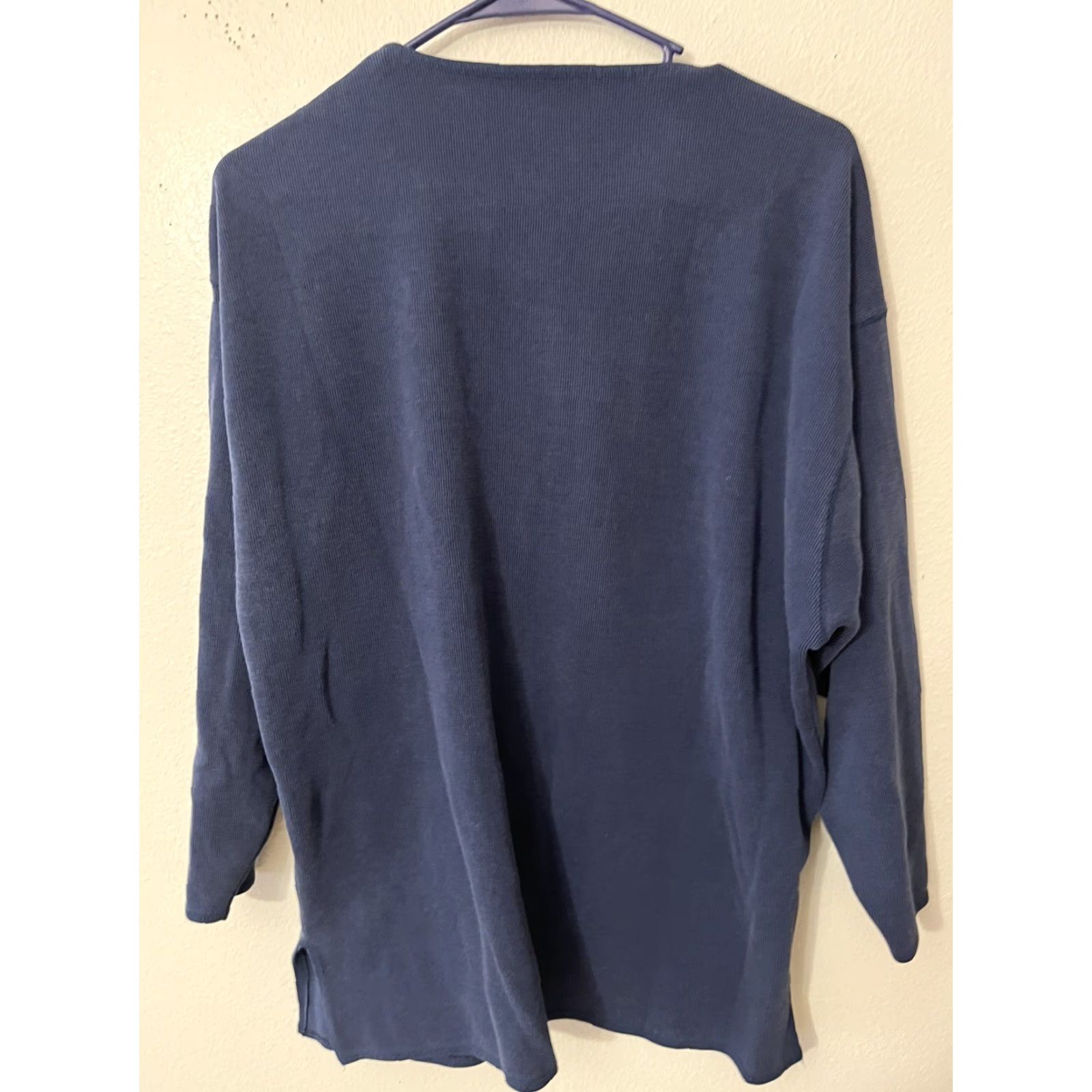 Express Express Cardigan Women’s Oversized Tricot Blue 3/4 Sleeve Medium - Tan Size M / US 6-8 / IT 42-44 - 2 Thumbnail