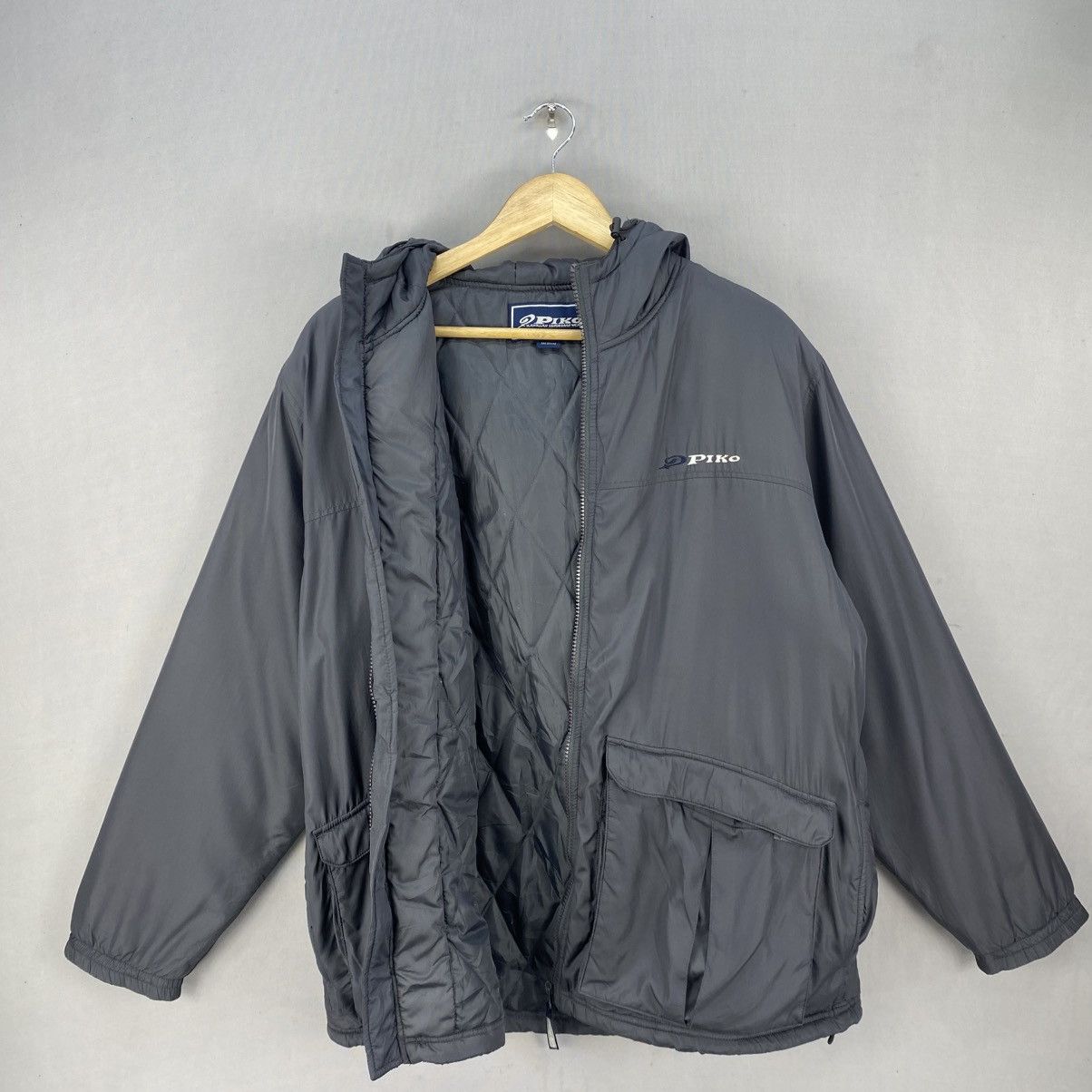 Japanese Brand Piko Puffer Jacket with Hood - Vintage Style Size US L / EU 52-54 / 3 - 11 Thumbnail