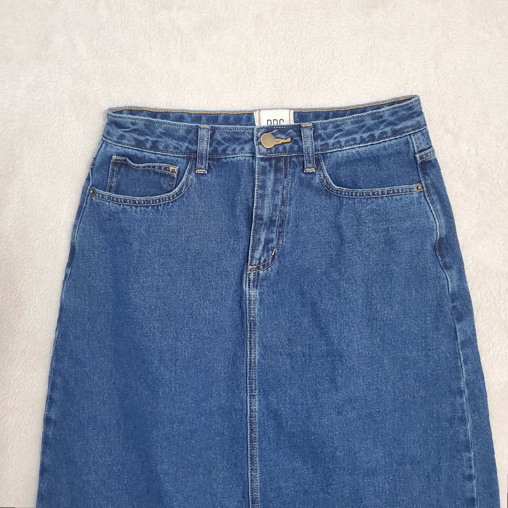 Bdg BDG Denim Midi Skirt Womens M Blue Medium Wash A-Line Release Hem Western Boho Skirt Size 32" / US 10 / IT 46 - 4 Thumbnail