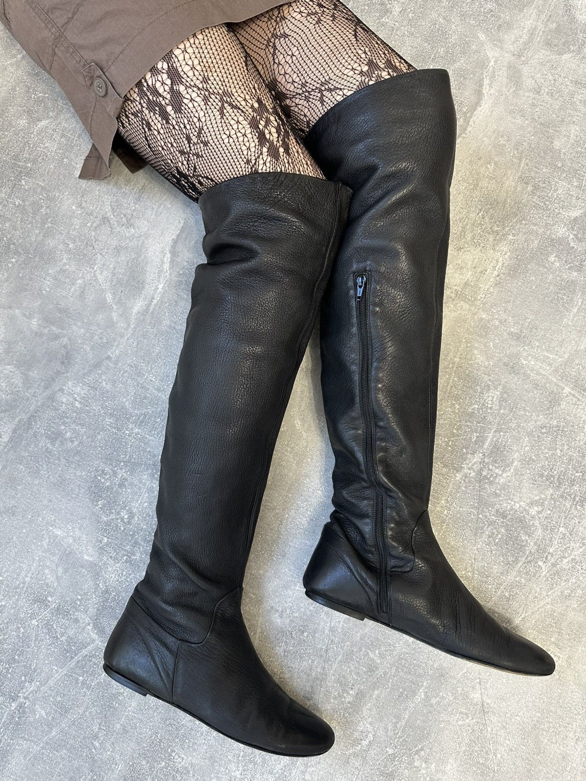 Avant Garde x Vintage High Boxer Boots Moto Biker Shoes Core in Black, Women's (Size 10)