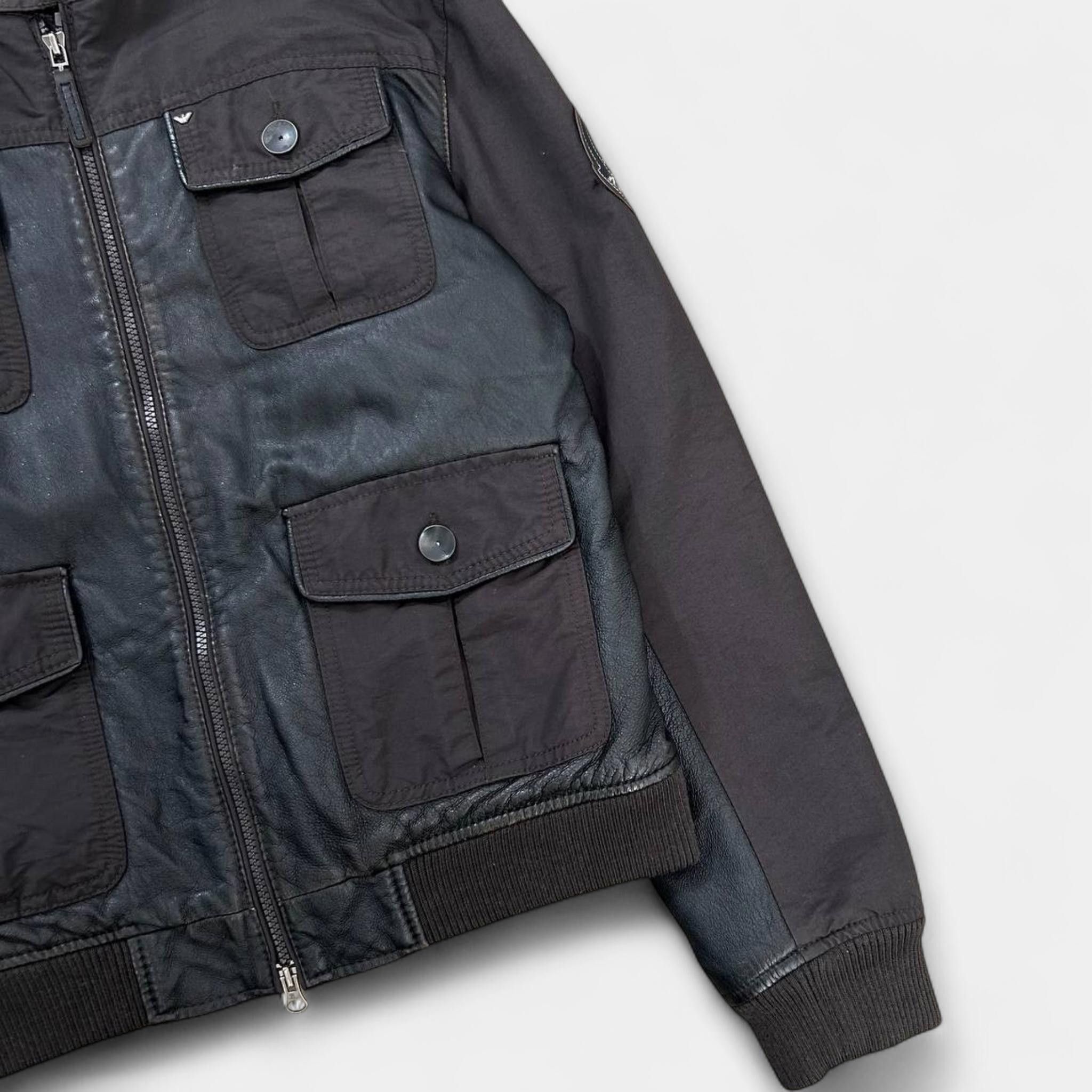 Armani Armani Jeans Leather Nylon Multipocket Cargo Jacket Size US M / EU 48-50 / 2 - 3 Thumbnail