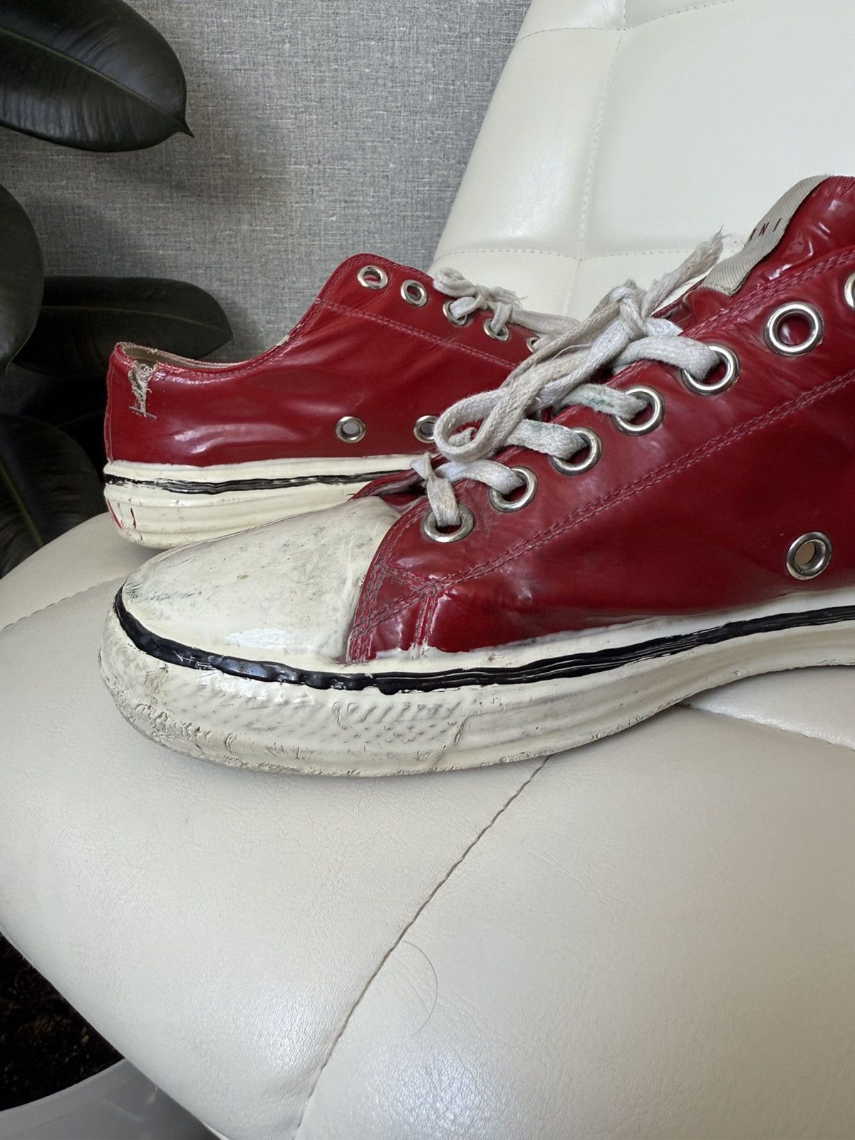 Marni MARNI Gooey Red Converse Low Top Destroyed Sneakers Size 43 Size US 10 / EU 43 - 12 Thumbnail