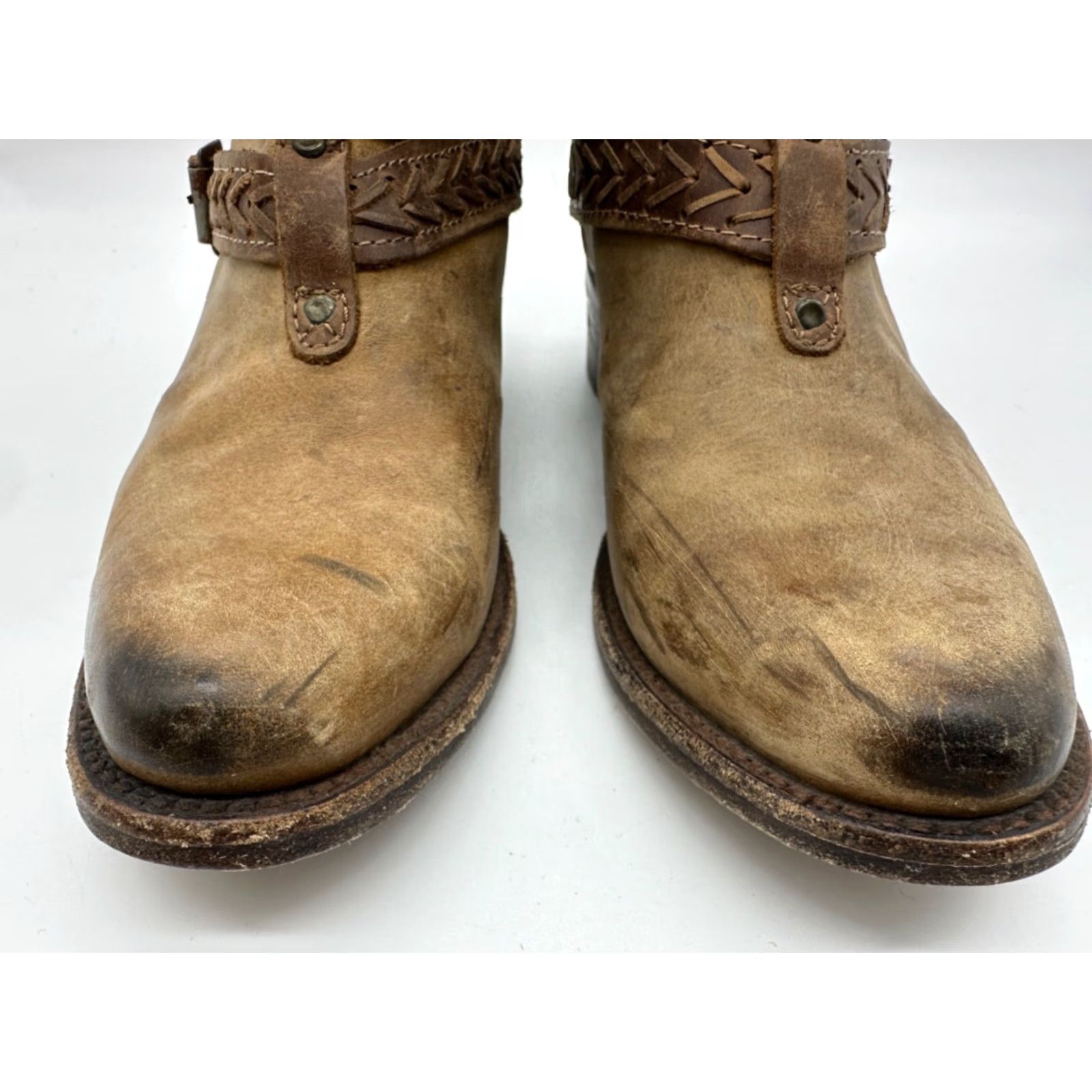 FREEBIRD Freebird Womens Boots Bootie 6 Brown Leather Buckles Straps Back Zip Vintage? Size US 6 / IT 36 - 7 Thumbnail