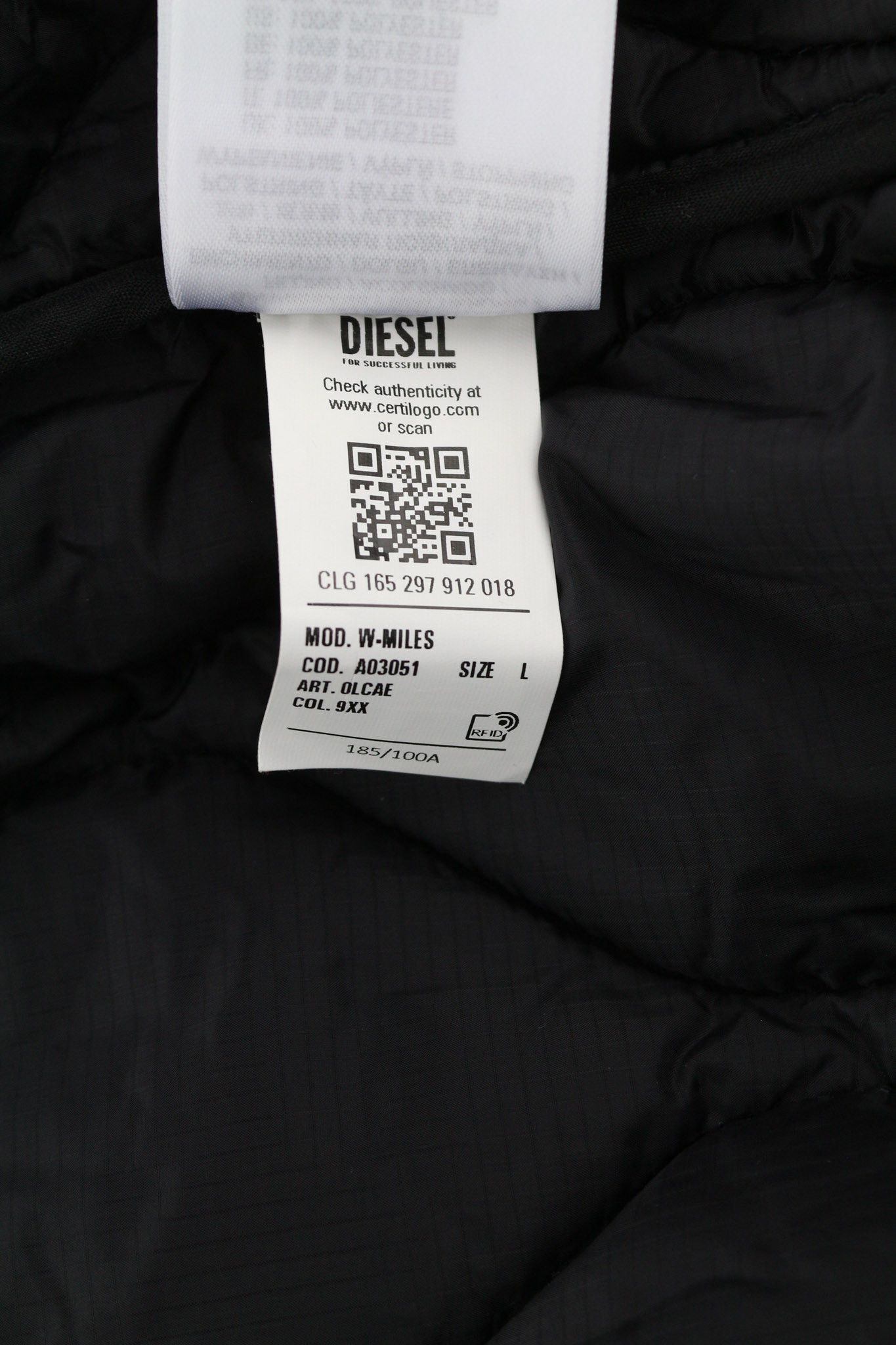 Diesel W-MILES L 2in1 Parka Drawstring Zip Black Jacket 81748 Size US L / EU 52-54 / 3 - 10 Thumbnail