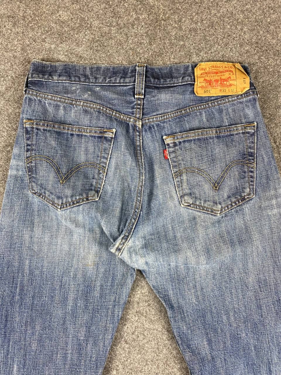 Levi's vintage levis 501 distressed denim nice design Size US 34 / EU 50 - 3 Thumbnail