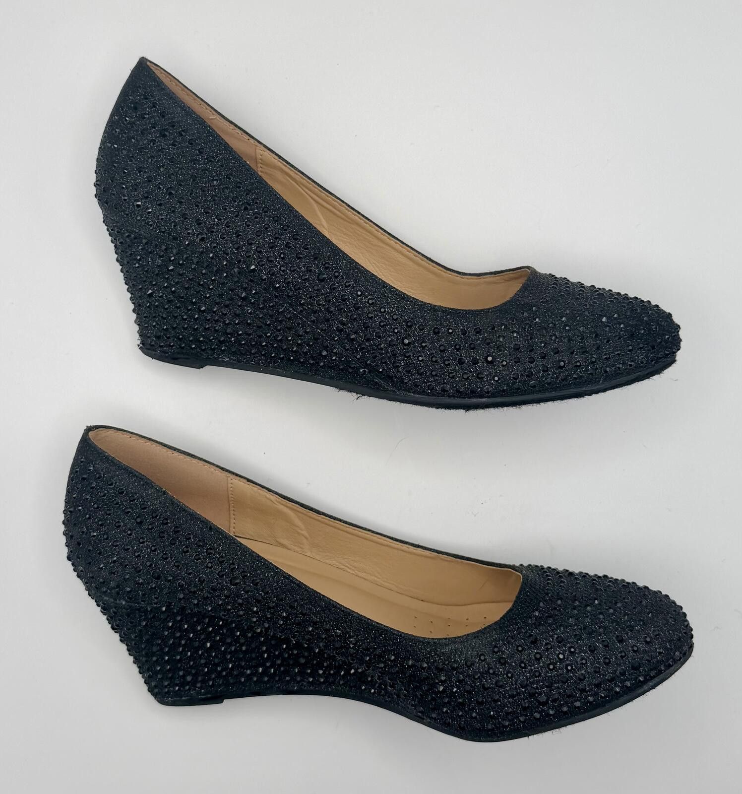 Forever 21 Sparkly Black Rhinestone Wedge Heels - Forever - Size 7 Size US 7 / IT 37 - 7 Thumbnail