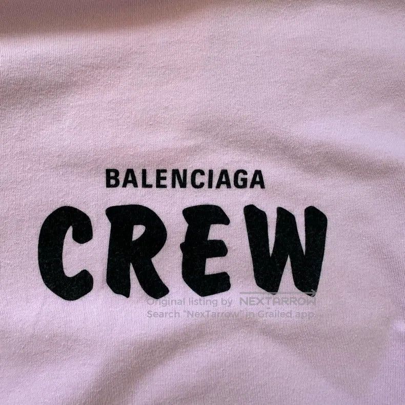 Balenciaga Balenciaga Crew Letter Print Short Sleeve T-Shirt Size M / US 6-8 / IT 42-44 - 4 Thumbnail