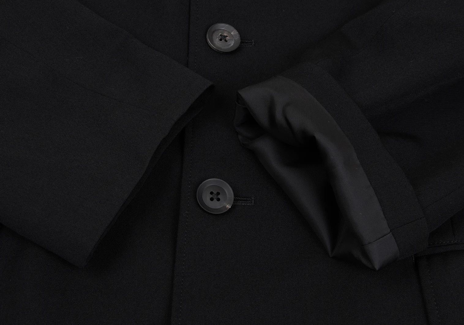 Yohji Yamamoto Yohji Yamamoto Wool Gabardine Asymmetric Long Jacket Size US L / EU 52-54 / 3 - 7 Thumbnail