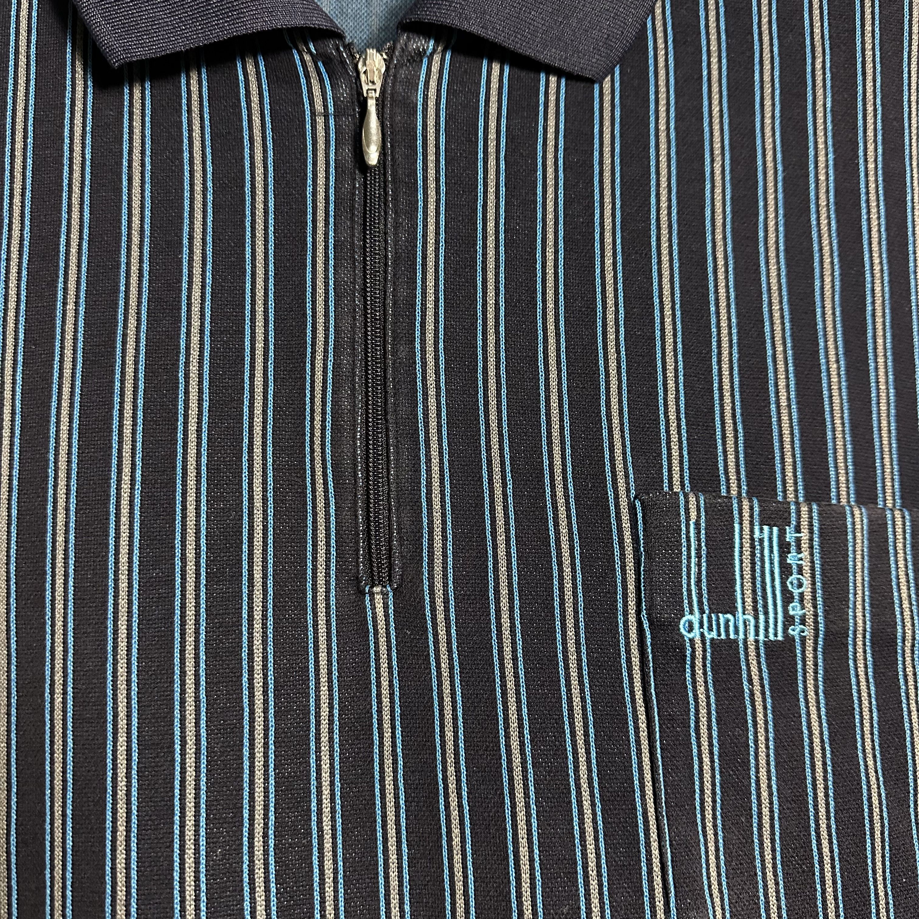 Alfred Dunhill 🔥RARE🔥Vintage Dunhill Sport Stripes Half-Zip Polo Shirt Size US XL / EU 56 / 4 - 3 Thumbnail