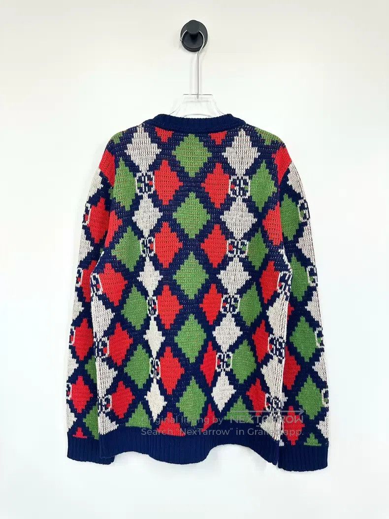 Gucci Gucci Color-matched red and green full-print logo wool kni Size M / US 6-8 / IT 42-44 - 2 Thumbnail