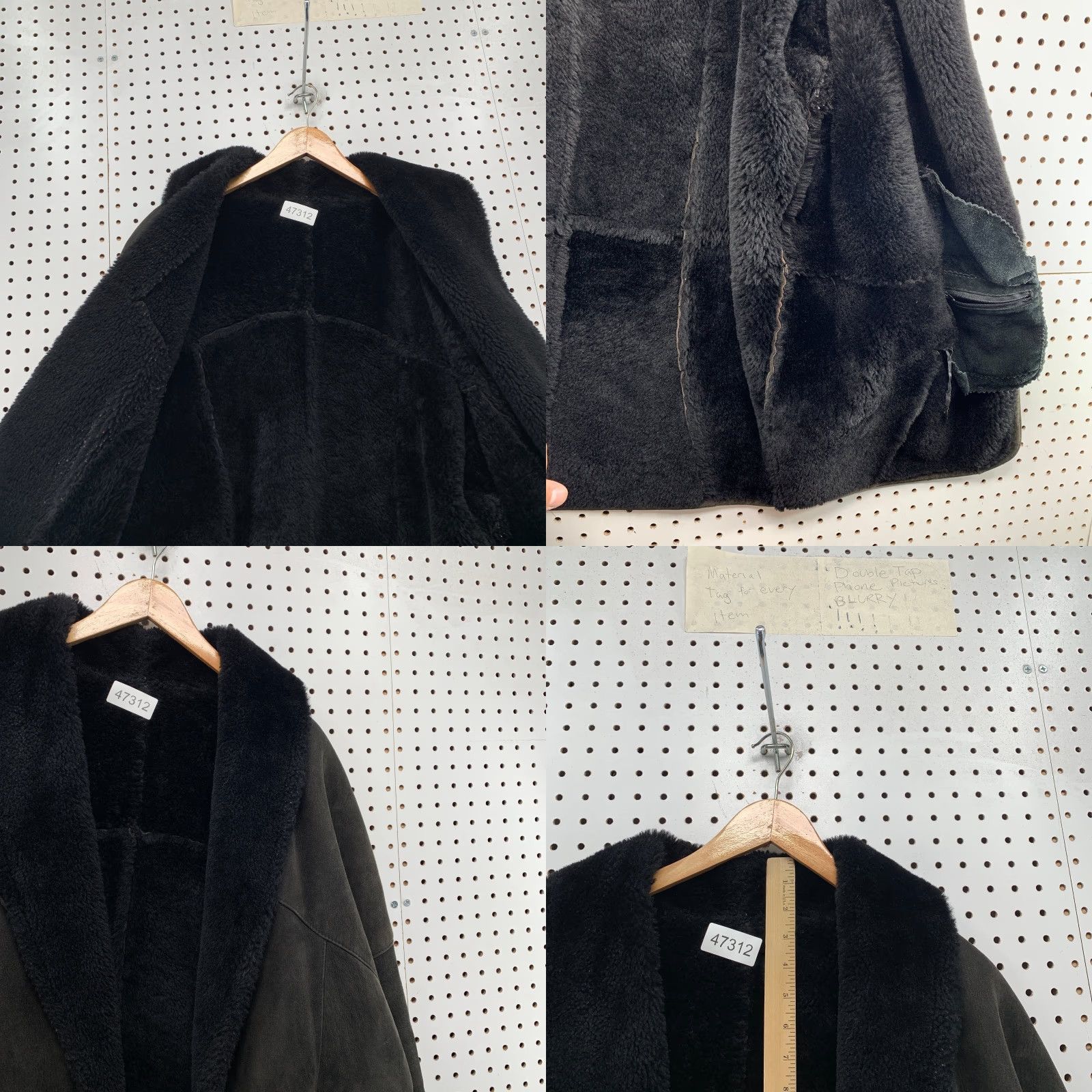 Vintage VINTAGE Steve By Searle Suede Coat Womens L Black Faux Fur Liner Shearling Overcoat Mid-Length Long Sleeve Winter Size L / US 10 / IT 46 - 8 Thumbnail