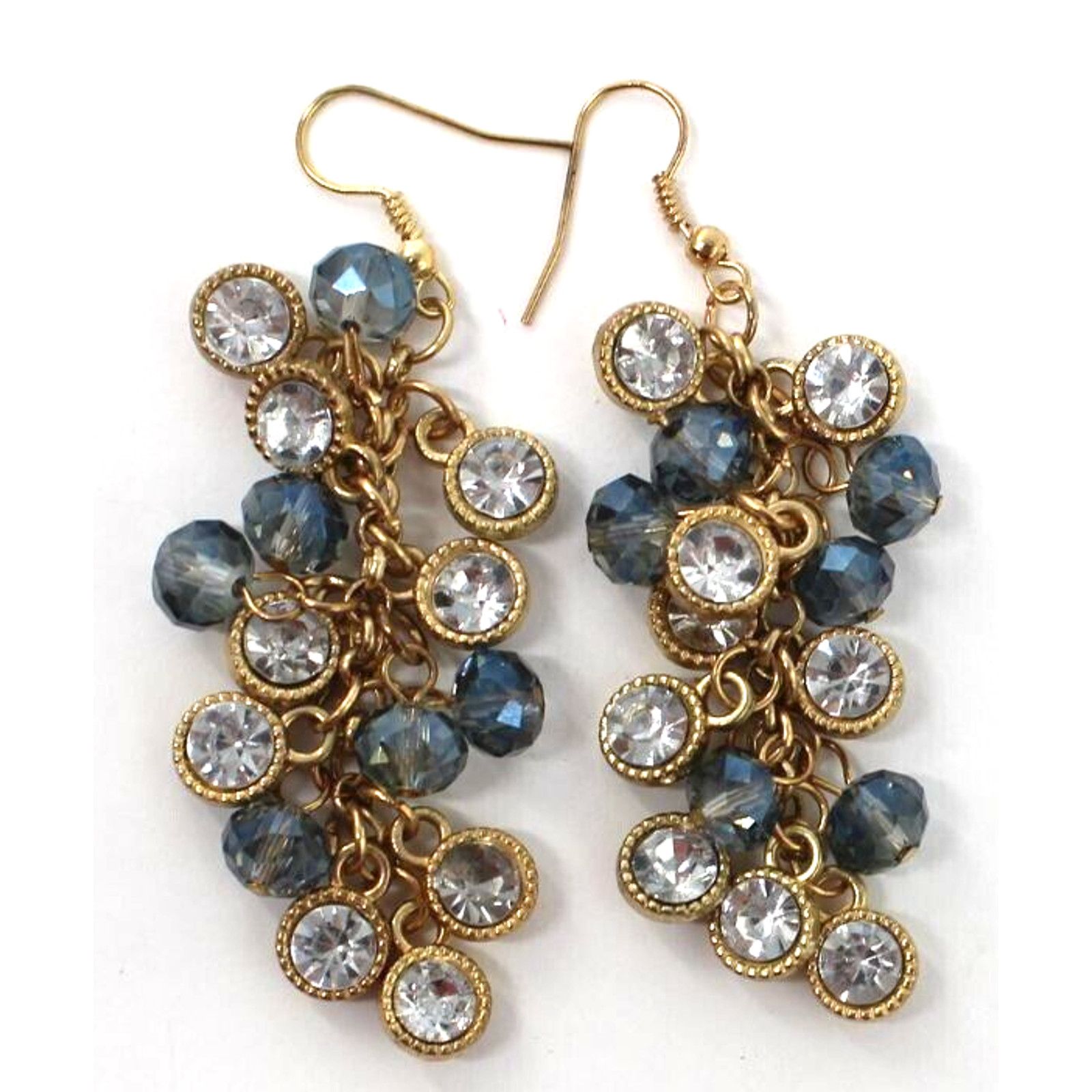 Other Blue Arora Borealis Crystal Earrings Clear Rhinestone Size ONE SIZE - 1 Thumbnail