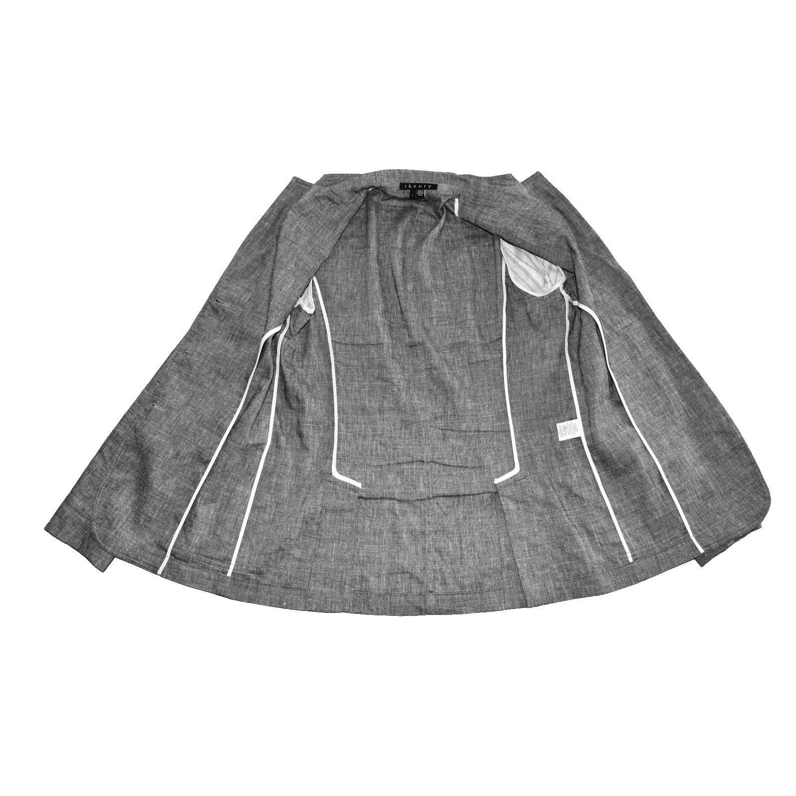 Theory THEORY Shark Skin Crunch Linen Blend Double Vent Blazer Sz 4 Size S / US 4 / IT 40 - 5 Thumbnail