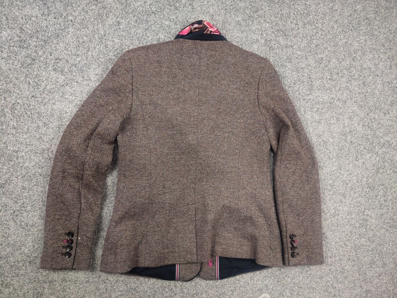 Harris Tweed Joules Agatha Ladies Tweed Brown Blazer Herringbone Jacket Size M / US 6-8 / IT 42-44 - 10 Thumbnail