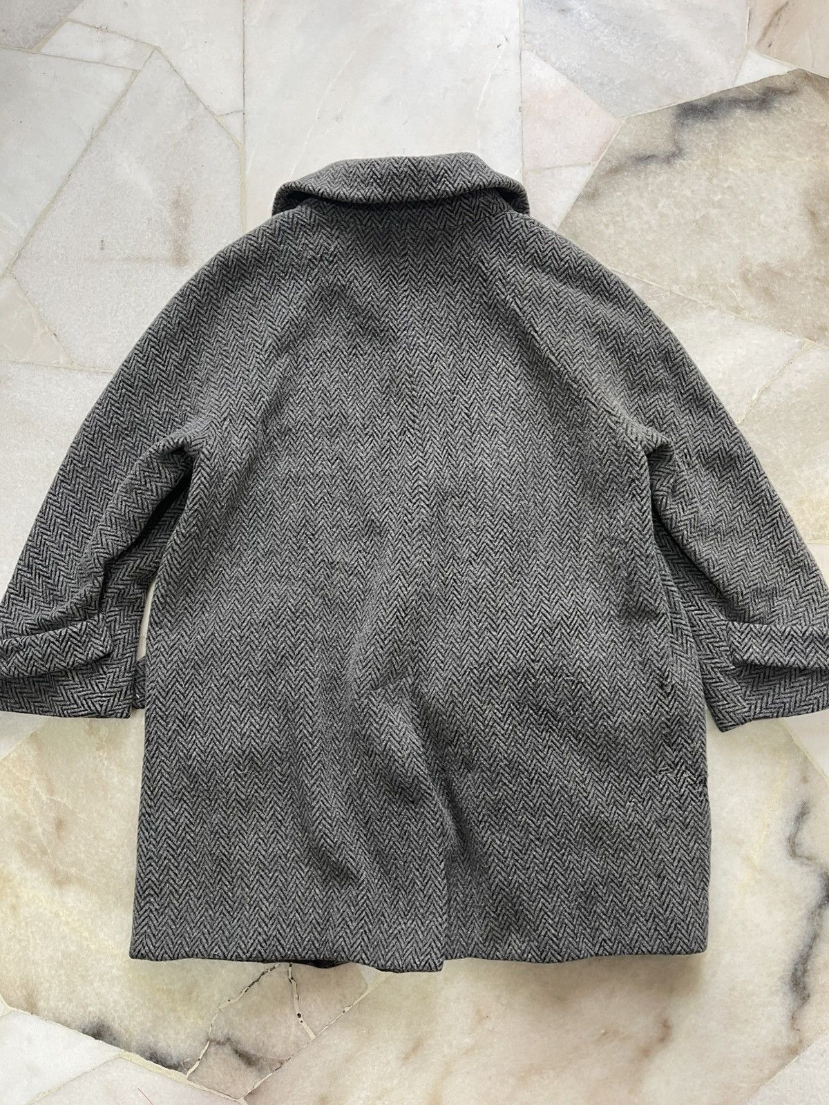 Fendi 90s Fendi Herringbone Alpaca Mohair Long Coat Size US L / EU 52-54 / 3 - 20 Thumbnail