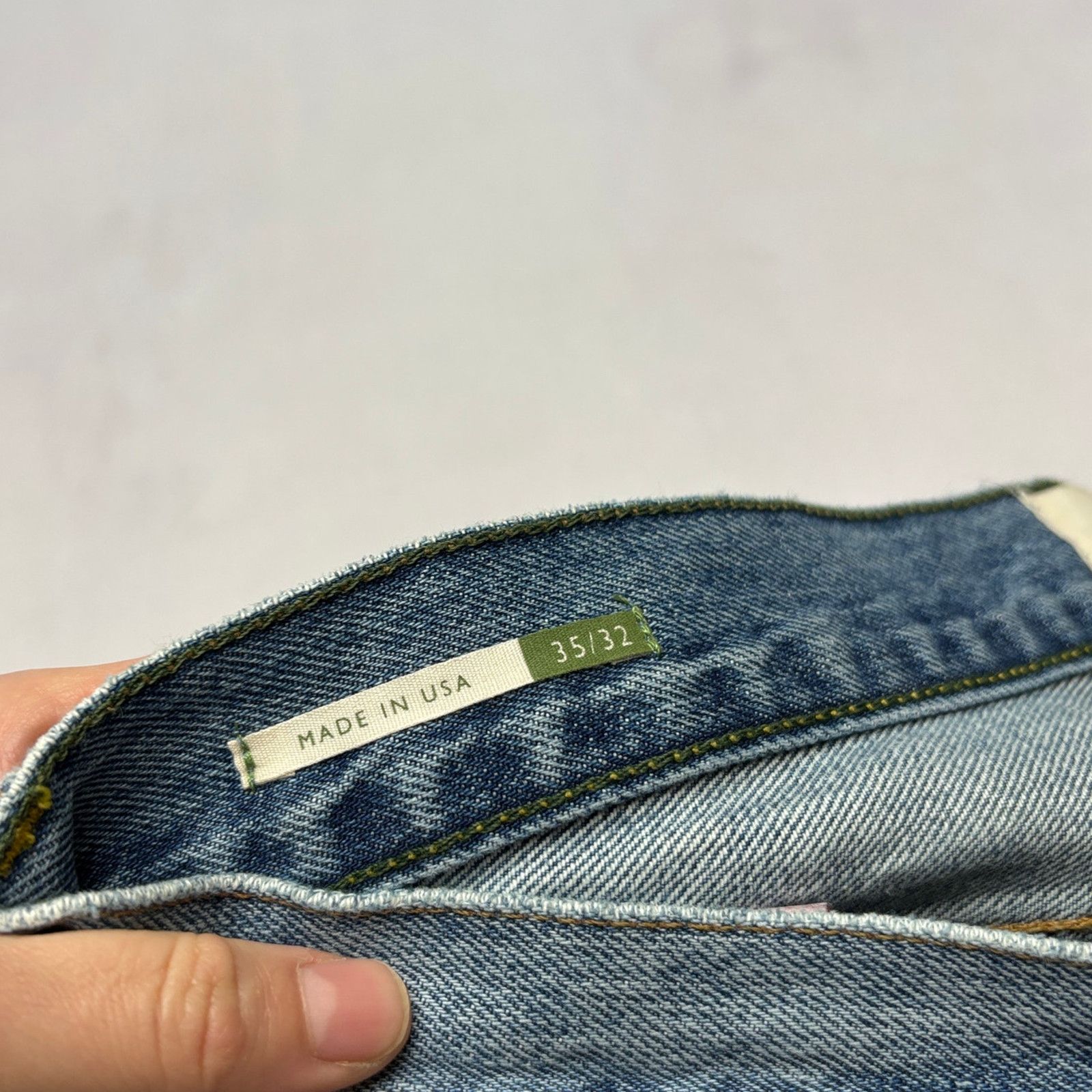 Sid Mashburn $175 Sid Mashburn Slim Straight Jeans 35x32 Made in USA Size US 35 - 3 Thumbnail