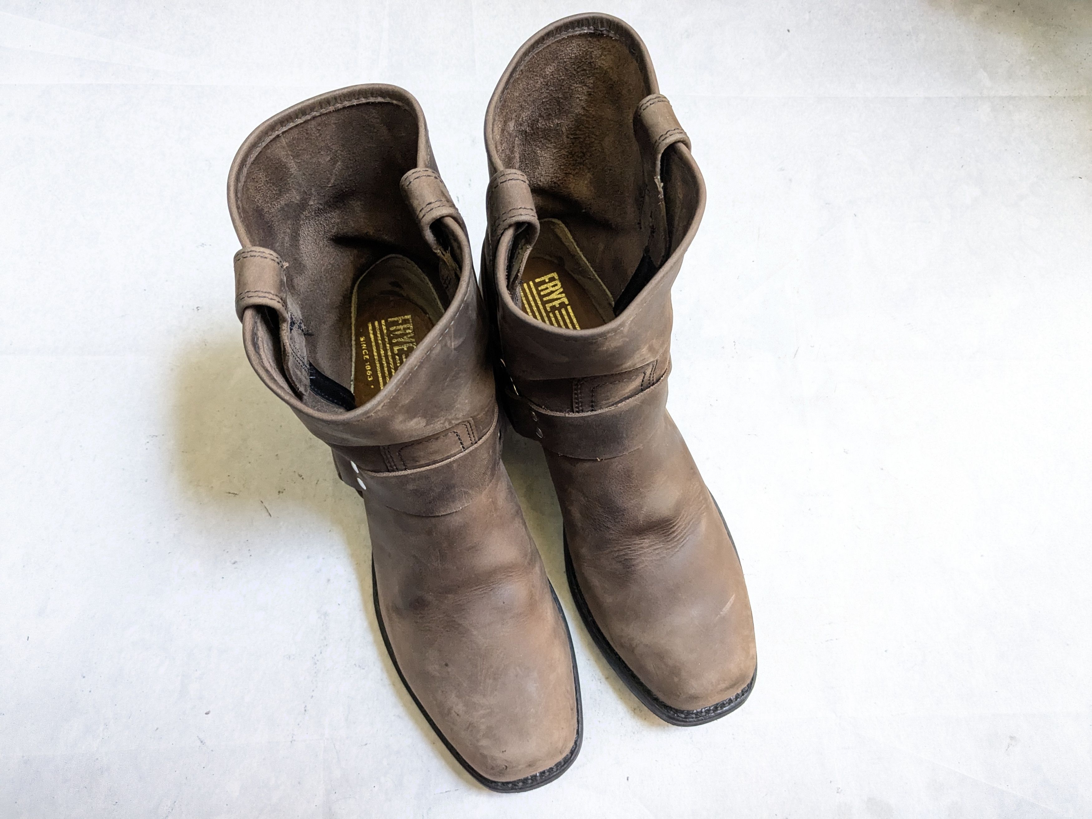 Frye Frye Harness Boots Brown Leather 11.5 M Buckle Strap Size US 11.5 / EU 44-45 - 2 Thumbnail