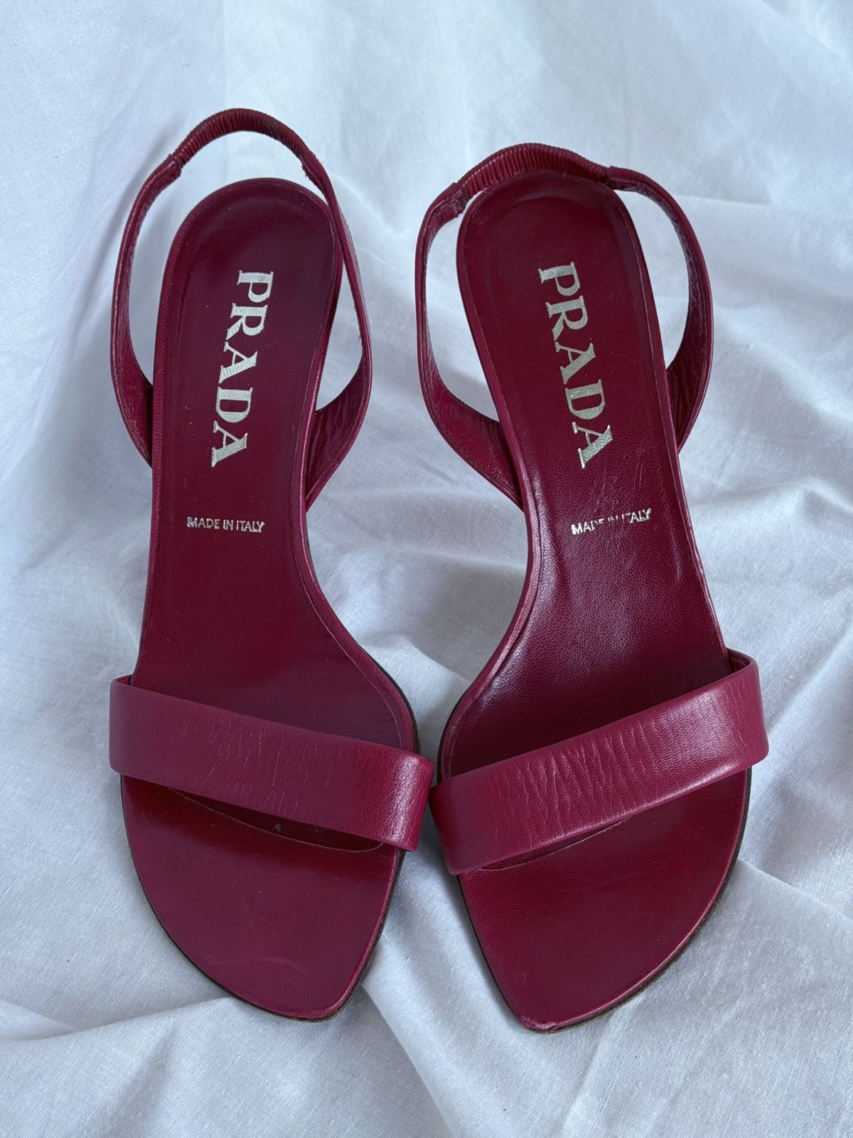 Prada Prada Vintage Red Leather Sandals Heels Size US 8 / IT 38 - 3 Thumbnail