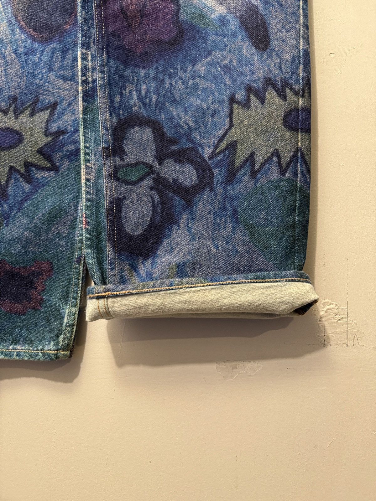 Our Legacy OUR LEGACY THIRD CUT DIGITAL CHALK FLOWER PRINT JEANS 29 Size US 31 - 13 Thumbnail