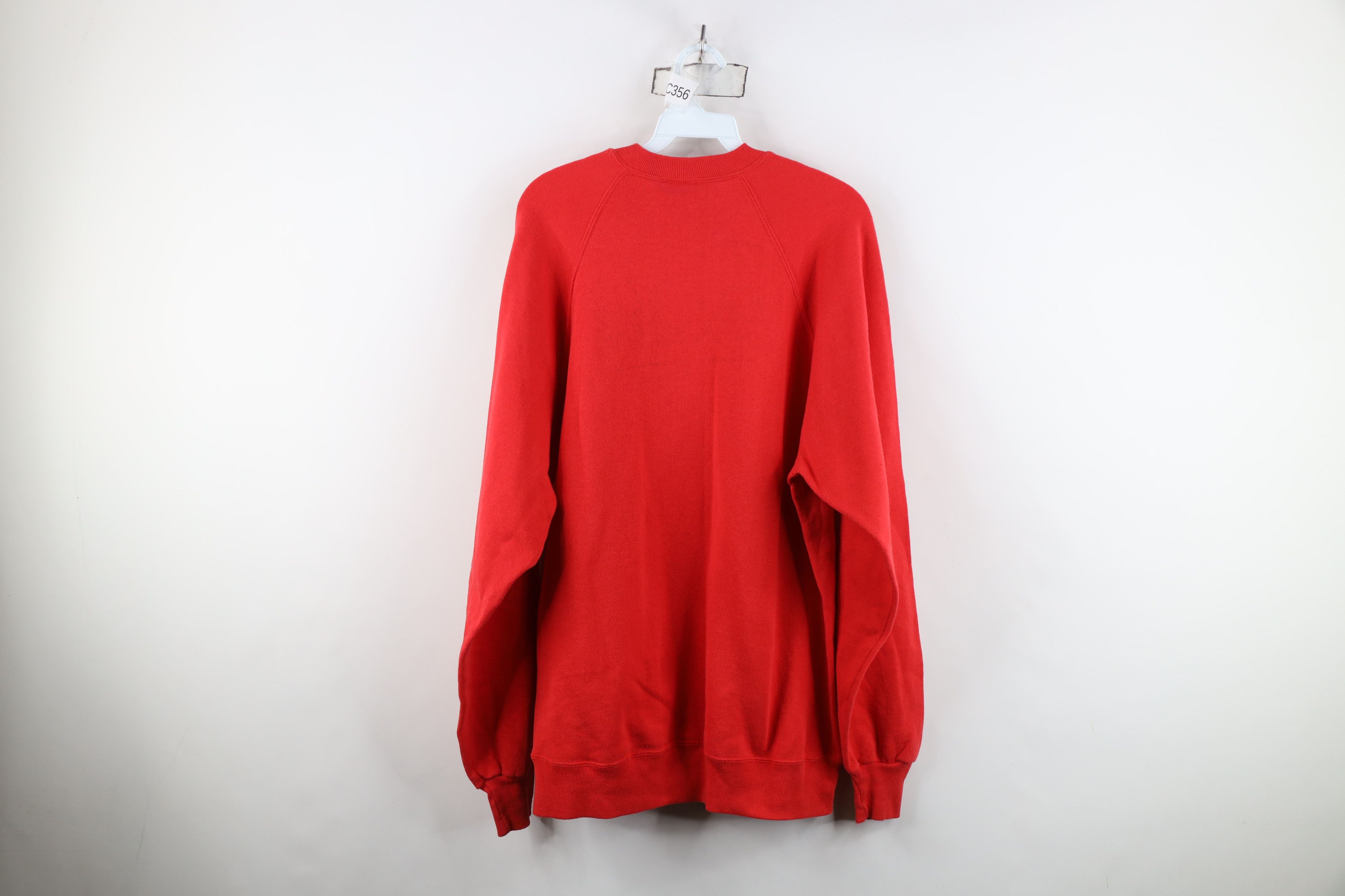 Vintage Vintage 90s Streetwear Blank Crewneck Sweatshirt Red USA Size US XXL / EU 58 / 5 - 12 Thumbnail