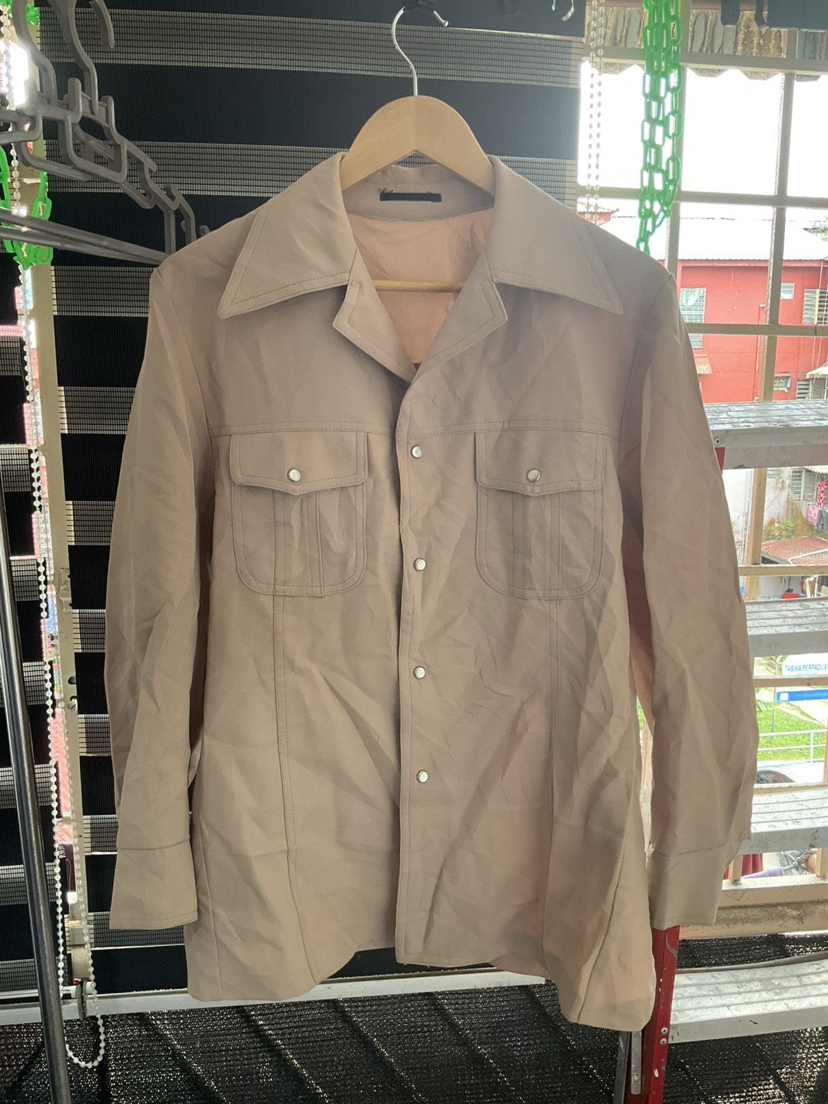 Vintage Gent Casual Shirt Nude Size US M / EU 48-50 / 2 - 1 Thumbnail