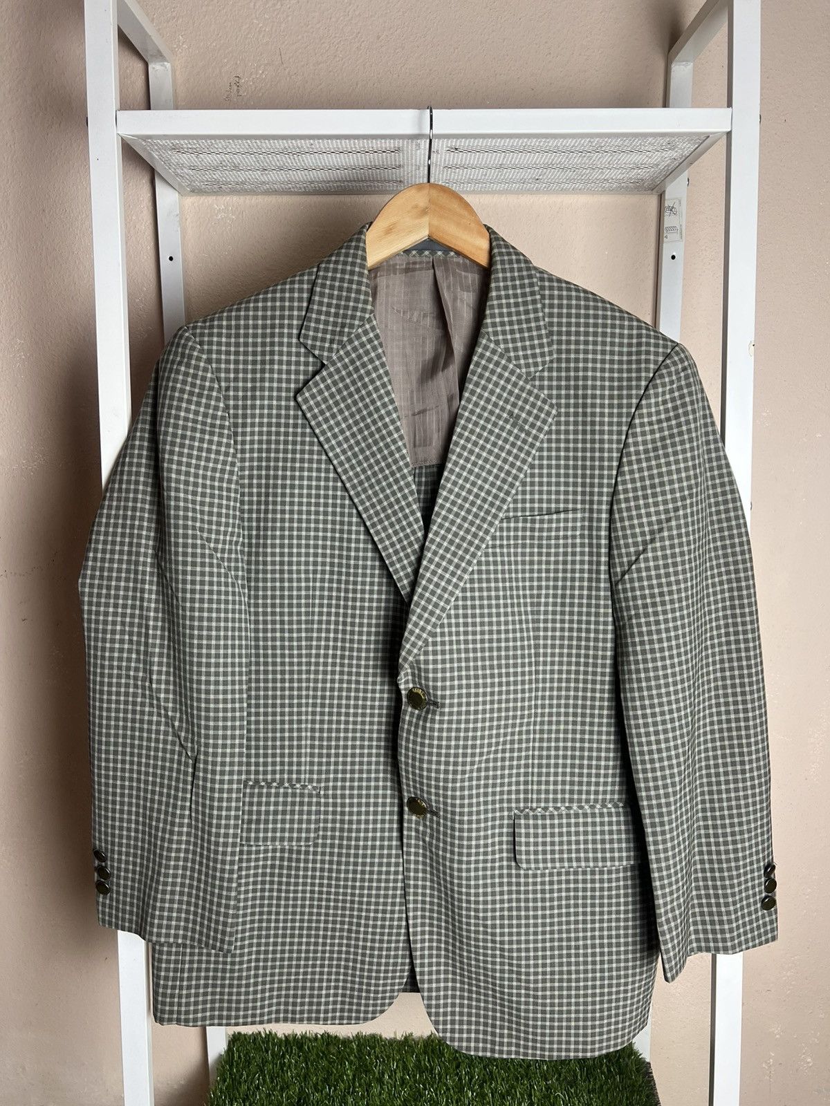 Yves Saint Laurent Vintage Yves Saint Laurent Checkered Blazzer Size 36S - 1 Thumbnail