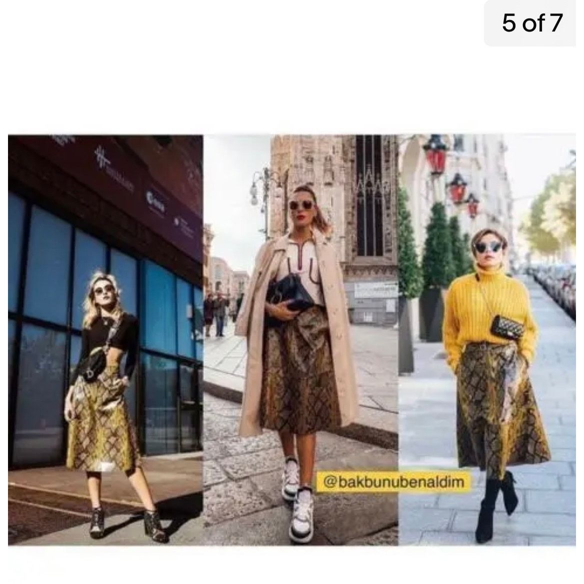Zara Zara Women's Skirt XS Snake Print Midi Yellow Brown Size 25" / US 0 / IT 36 - 12 Thumbnail