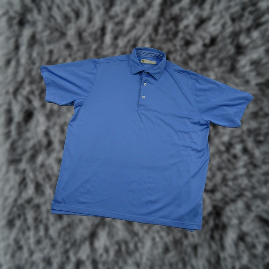 Vintage Donald Ross Golf Polo Shirt Men Large Sky Blue Short Sleeve 100% Polyester Breathable Moisture Wicking Logo Button Polo Shirt - Regular Fit Size US L / EU 52-54 / 3 - 1 Thumbnail