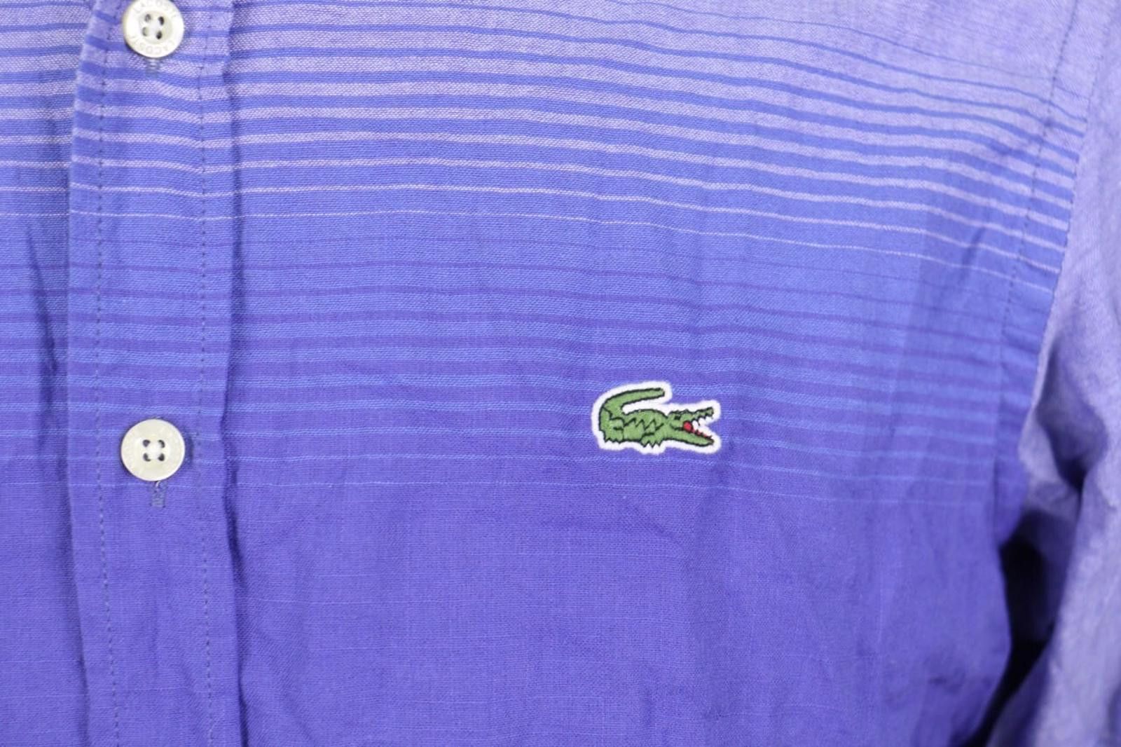 Lacoste Lacoste Slim Fit Regular Fit Blue Striped Up Shirt Size 43 Size US M / EU 48-50 / 2 - 3 Thumbnail