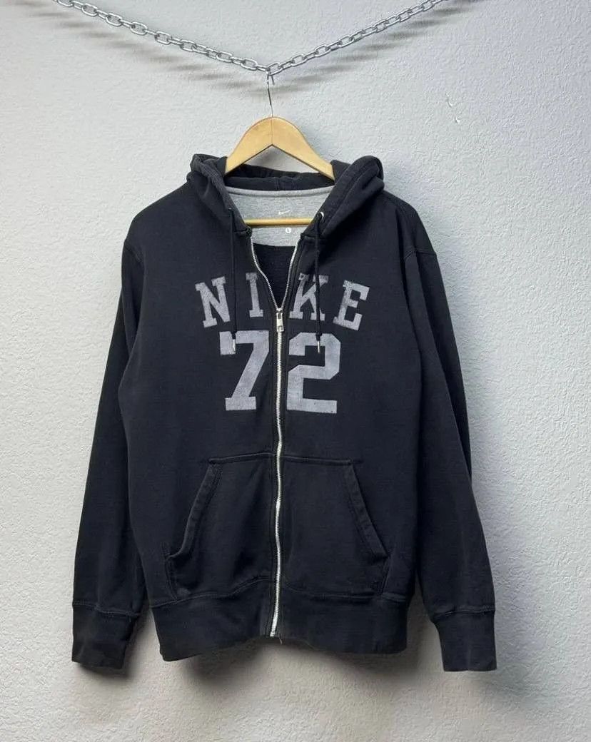 Vintage Oversized Nike 72 Men`s Zip Hoodie Distressed Size US L / EU 52-54 / 3 - 5 Thumbnail