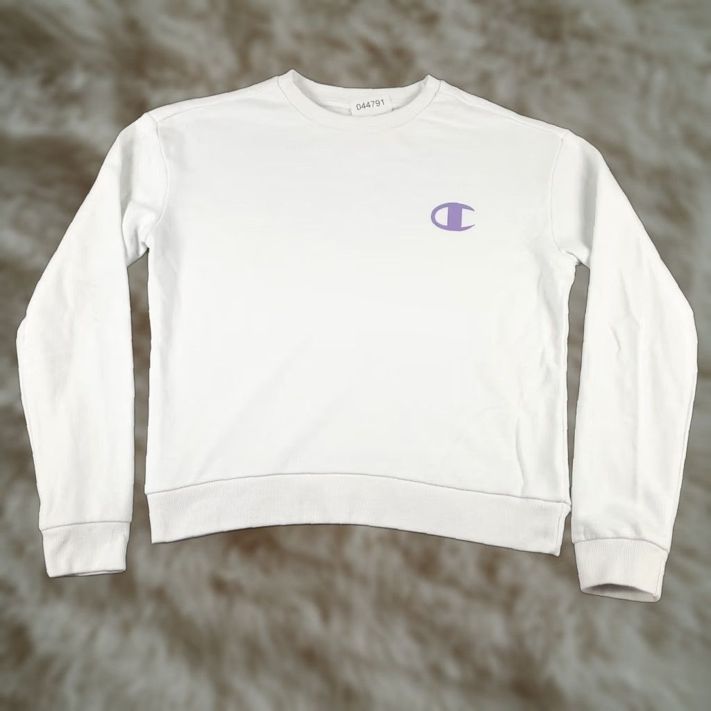 Champion Champion Sweater Womens Medium White Pullover Knit Sweatshirt Long Sleeve Crew Neck Size M / US 6-8 / IT 42-44 - 1 Thumbnail