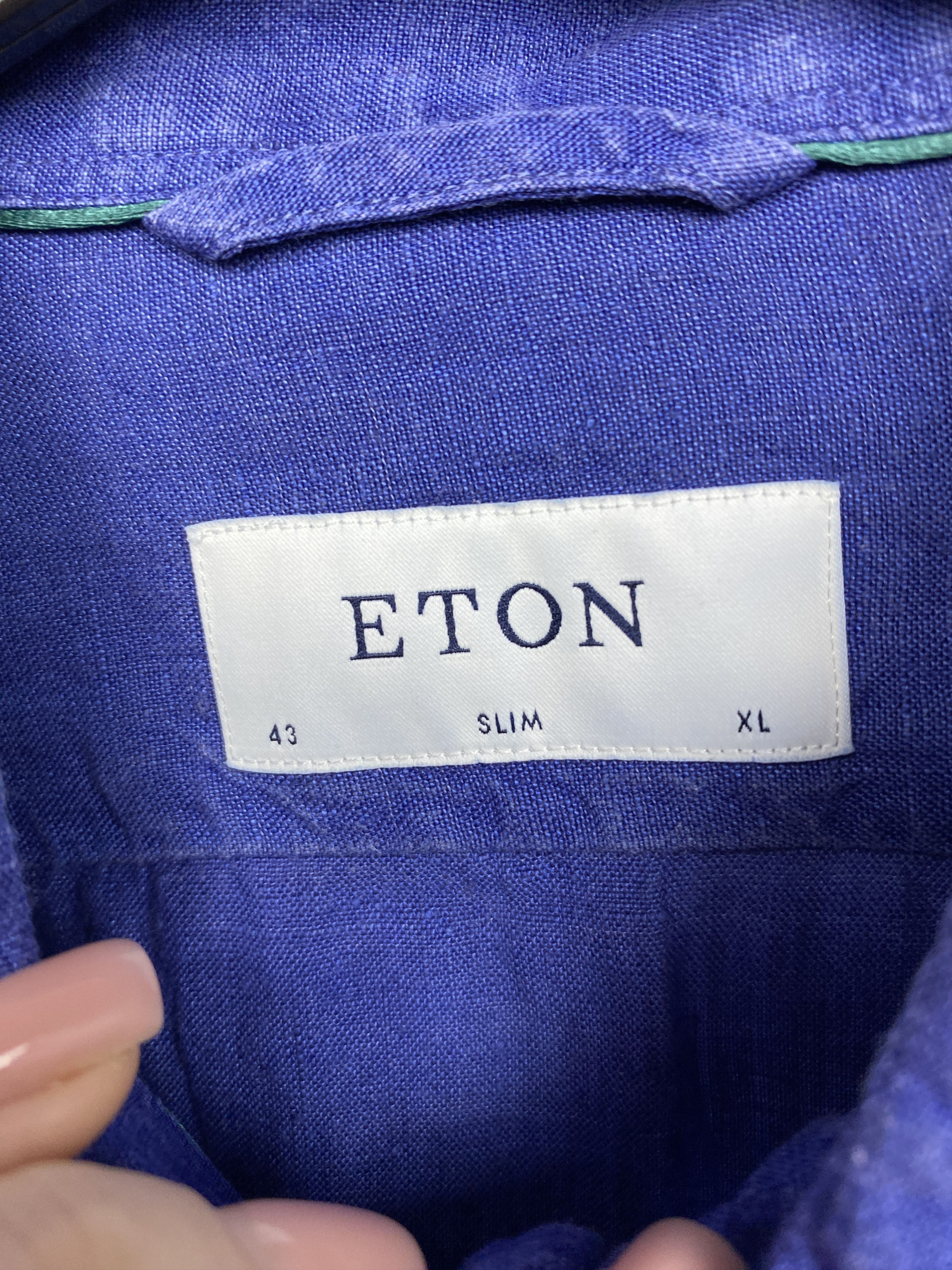 Eton Eton Vintage Mens LINEN Long Sleeve Shirt Size US XL / EU 56 / 4 - 3 Thumbnail