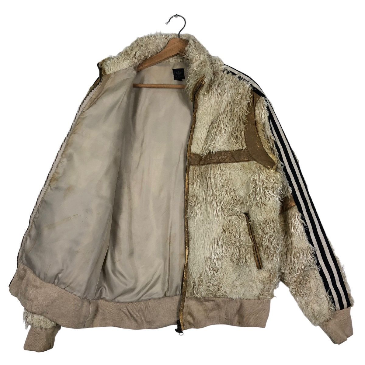 Adidas 🔥90’s Vintage Adidas Zipper Jacket Mink Fur Design Size US L / EU 52-54 / 3 - 9 Thumbnail