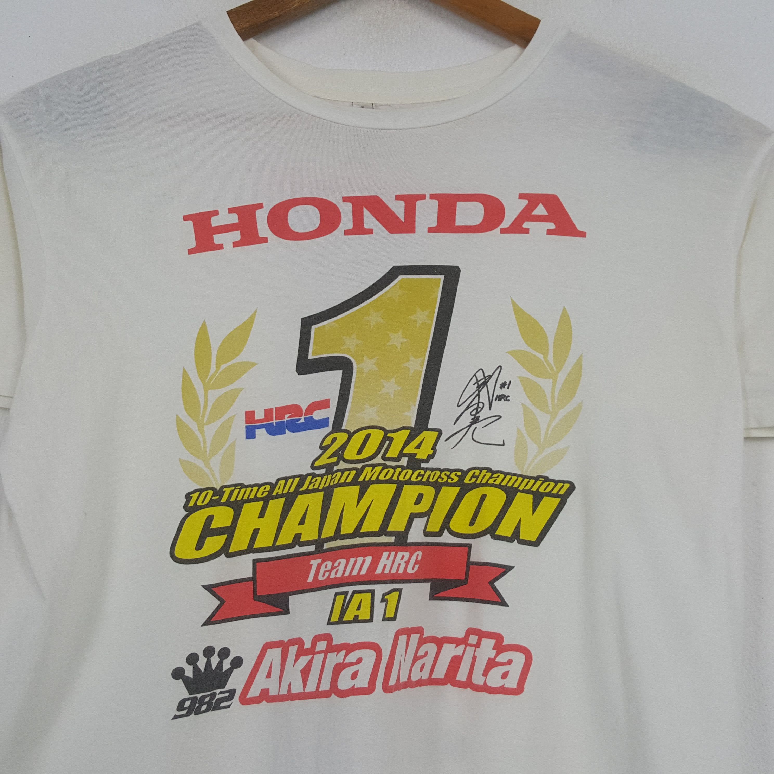 Japanese Brand × Vintage Vintage HONDA CHAMPION Japan Racing Team T-shirt C294N18 Size US L / EU 52-54 / 3 - 2 Thumbnail