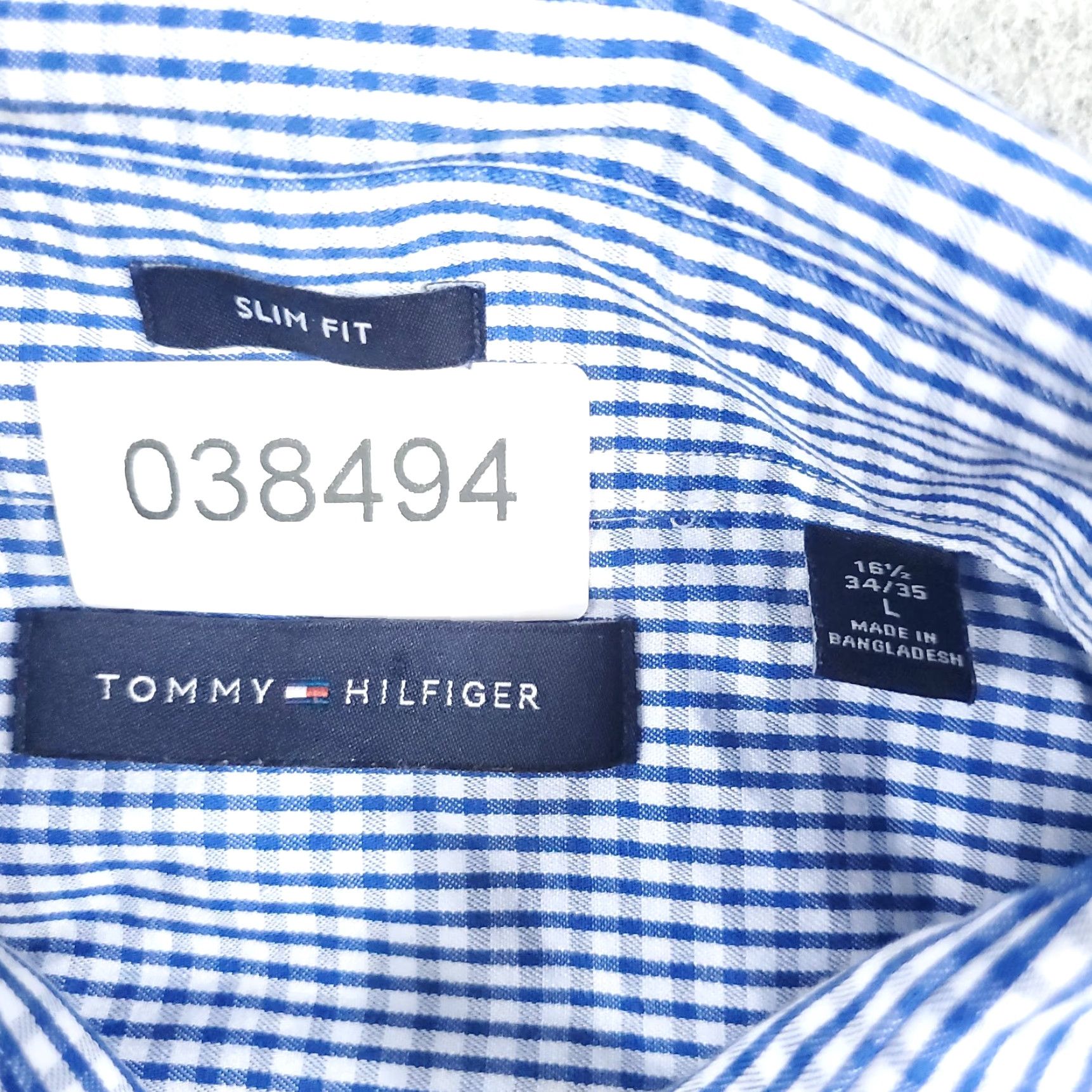 Tommy Hilfiger Tommy Hilfiger Shirt Mens Large Blue Check Casual Button Up Long Sleeve Size US L / EU 52-54 / 3 - 6 Thumbnail