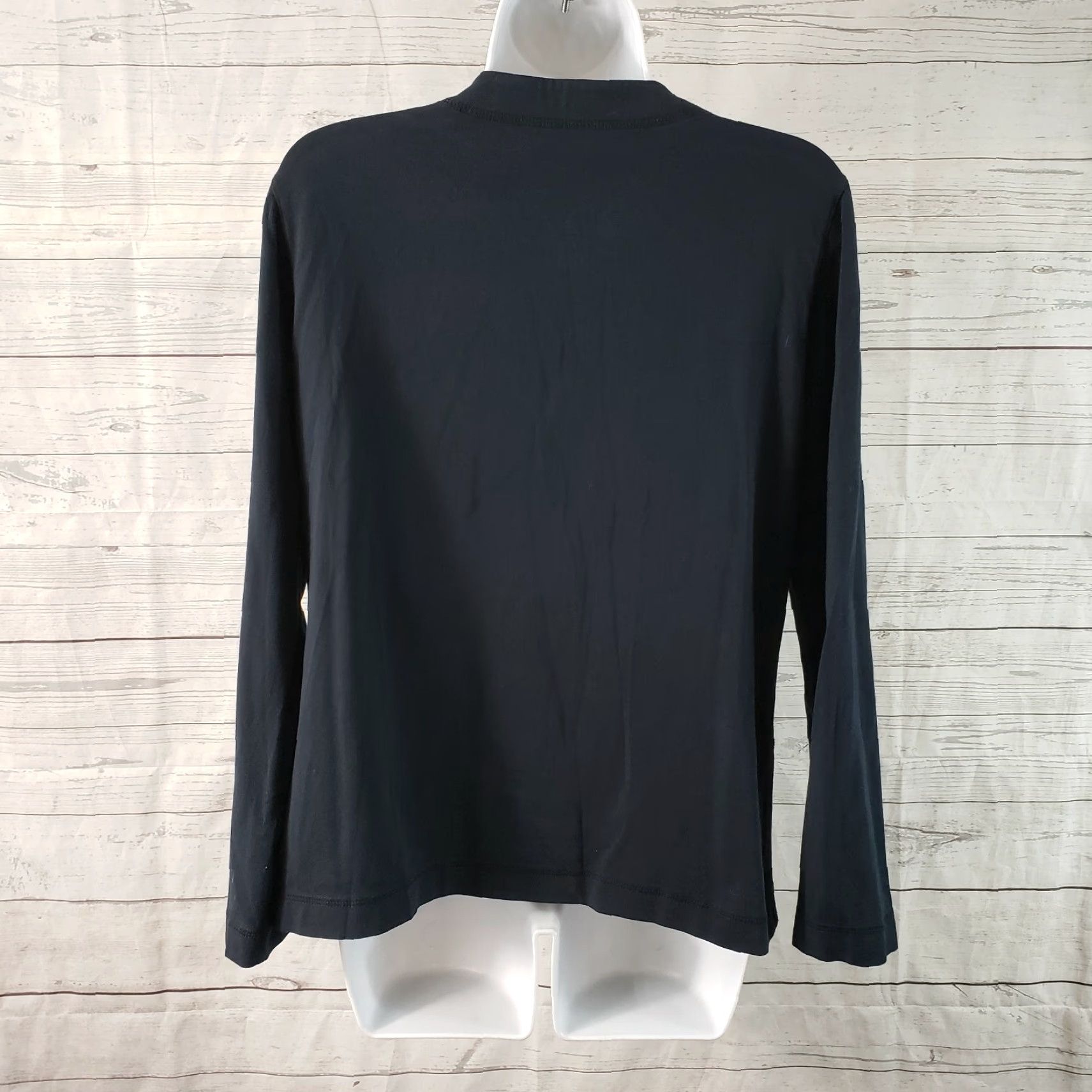 Vintage Soma Tranquility Womens Top Sz 0 Black Long Sleeve Pima Cotton Snap Buttons Blouse Shirt Size XS / US 0-2 / IT 36-38 - 4 Thumbnail