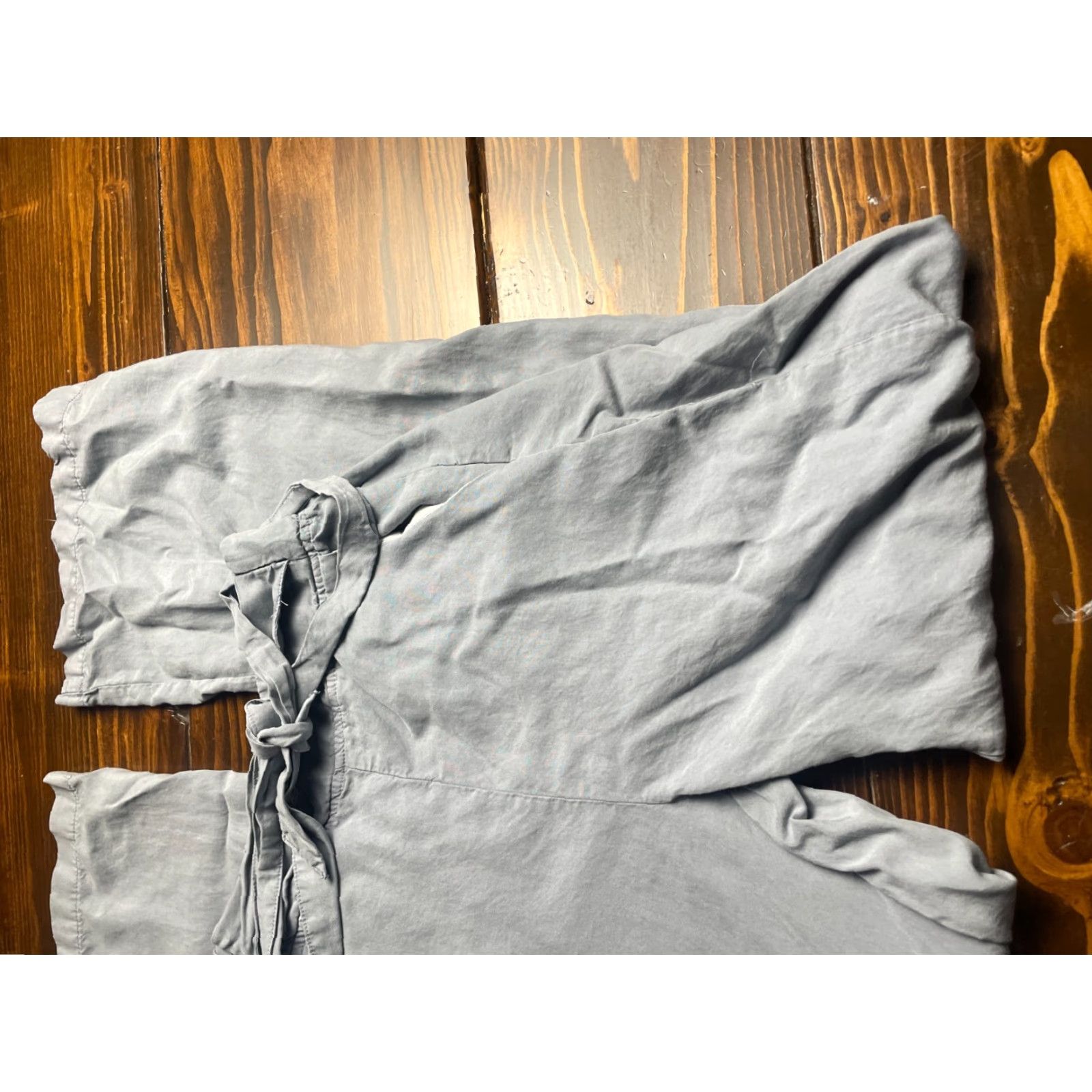 Vintage Thread+Supply Casual Pants Women's XXS Bluish Gray Flat Front Waist Tie II Size 24" / US 00 / IT 34 - 4 Thumbnail