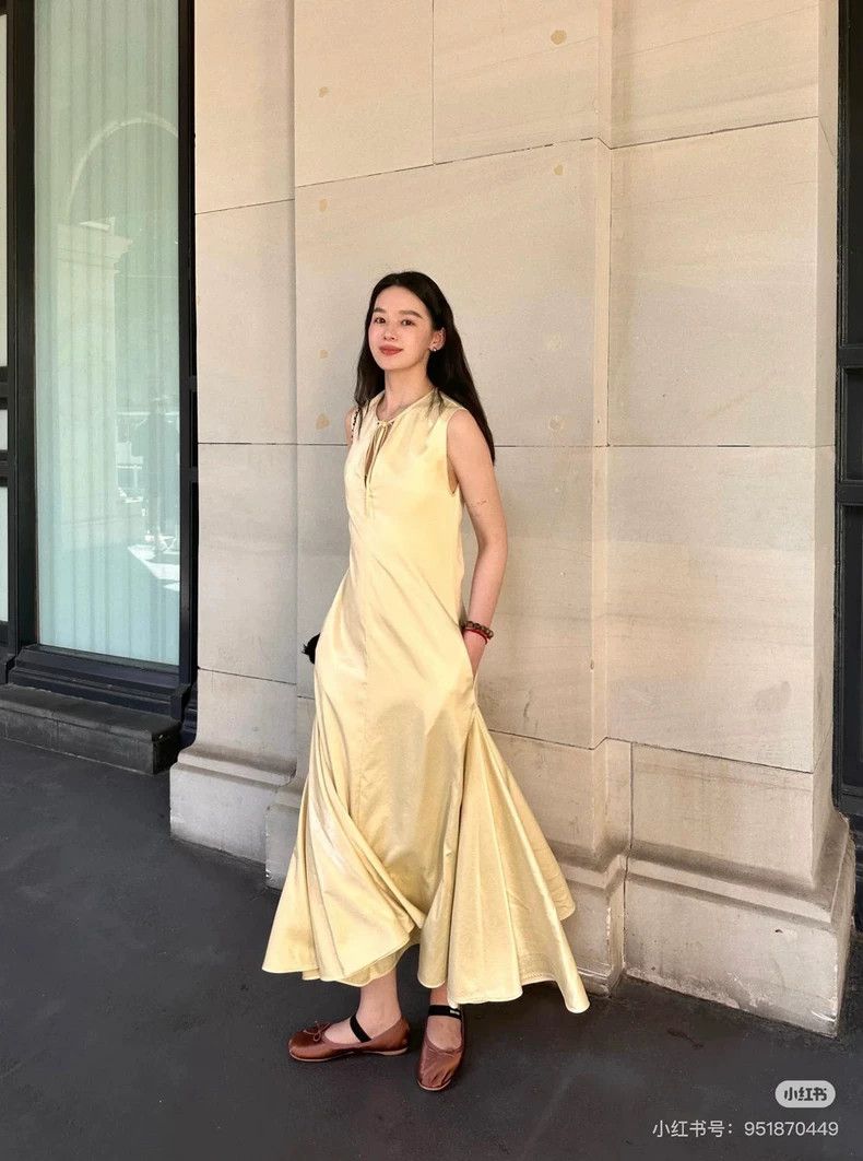 Jil Sander Jil Sander Yellow satin sleeveless long dress Size XXS / US 00 / IT 34 - 8 Thumbnail