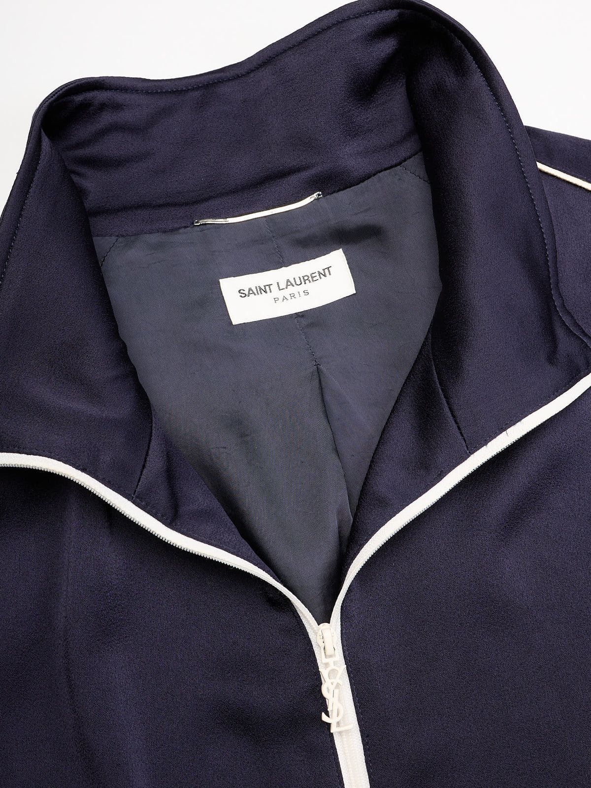 Saint Laurent Paris SAINT LAURENT Paris Navy Zip-Up Track Jacket Size US L / EU 52-54 / 3 - 3 Thumbnail