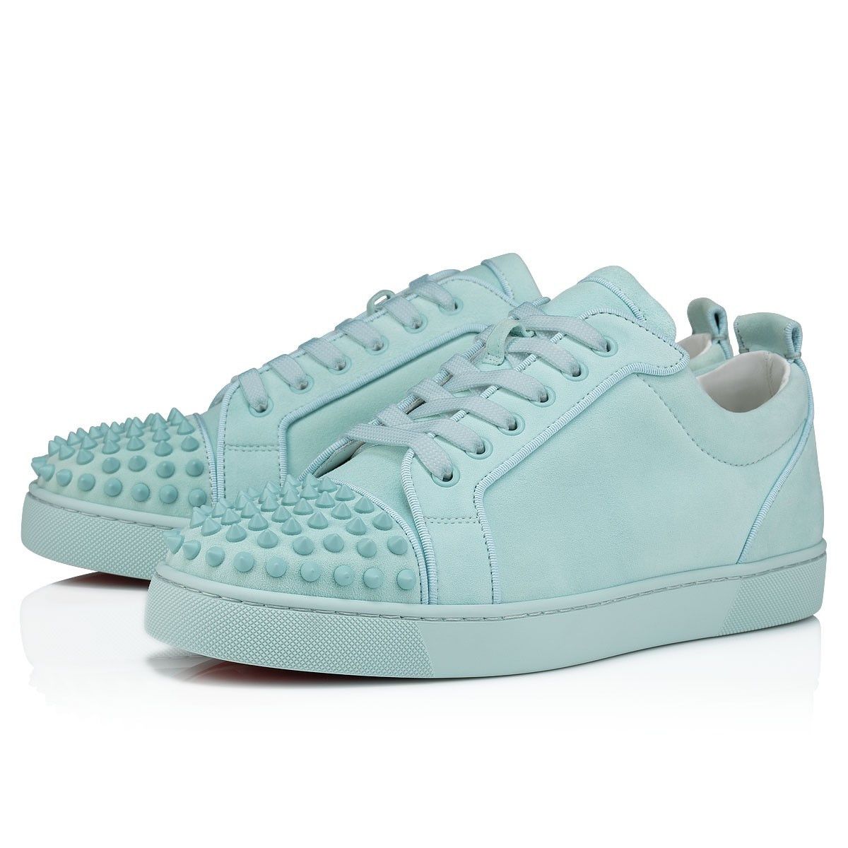 Christian Louboutin louis junior spikes orlato flat suede iceberg Size US 12 / EU 45 - 1 Thumbnail